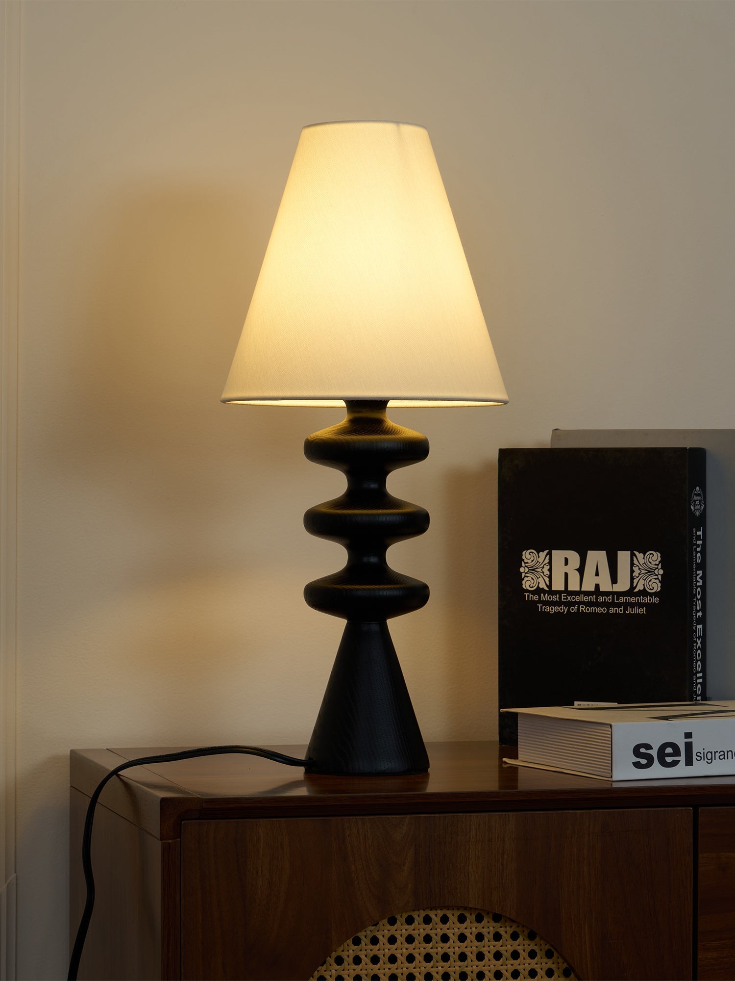 Zelms Modern Wood Table Lamp-Neutral Decor
