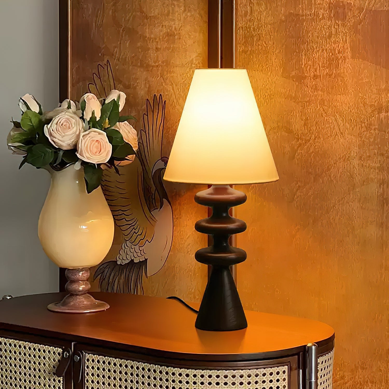 Zelms Modern Wood Table Lamp-Neutral Decor