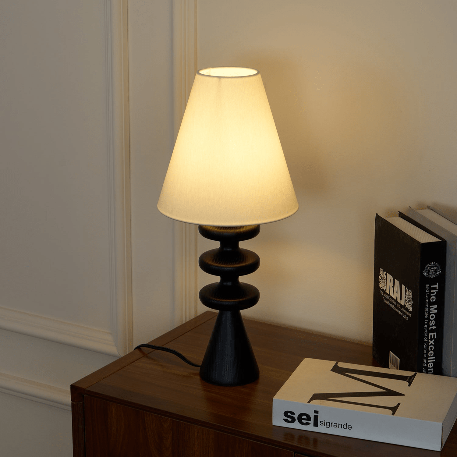 Zelms Modern Wood Table Lamp-Neutral Decor