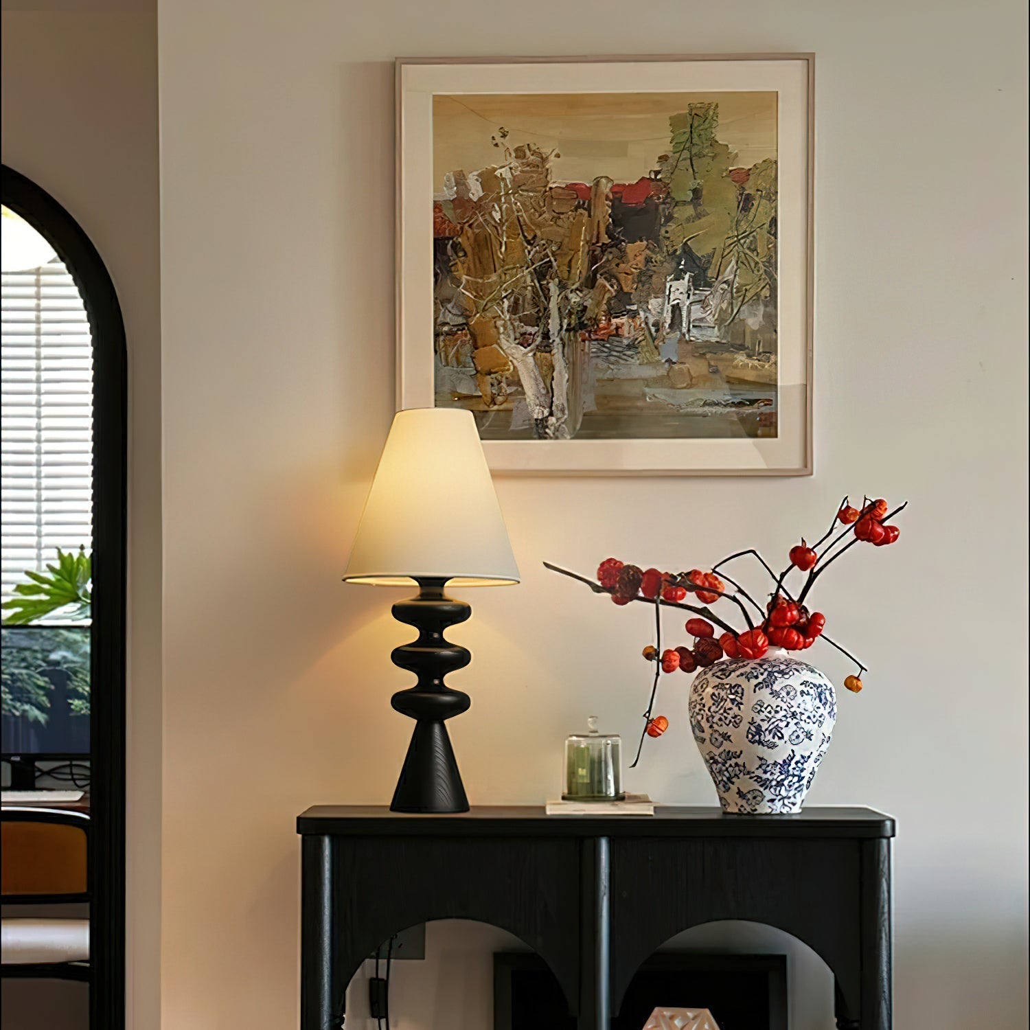 Zelms Modern Wood Table Lamp-Neutral Decor
