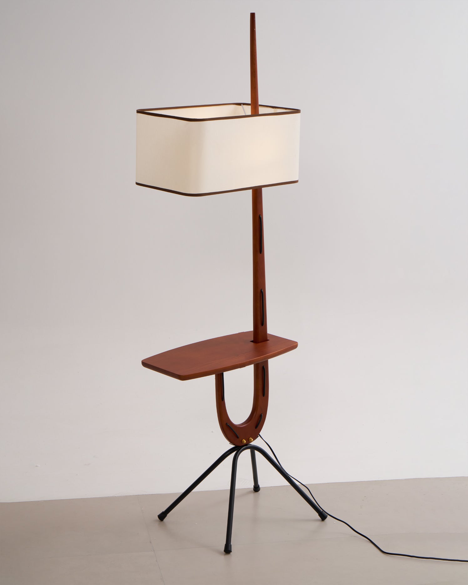 Vemara Mid Century Wood Floor Lamp-Neutral Decor