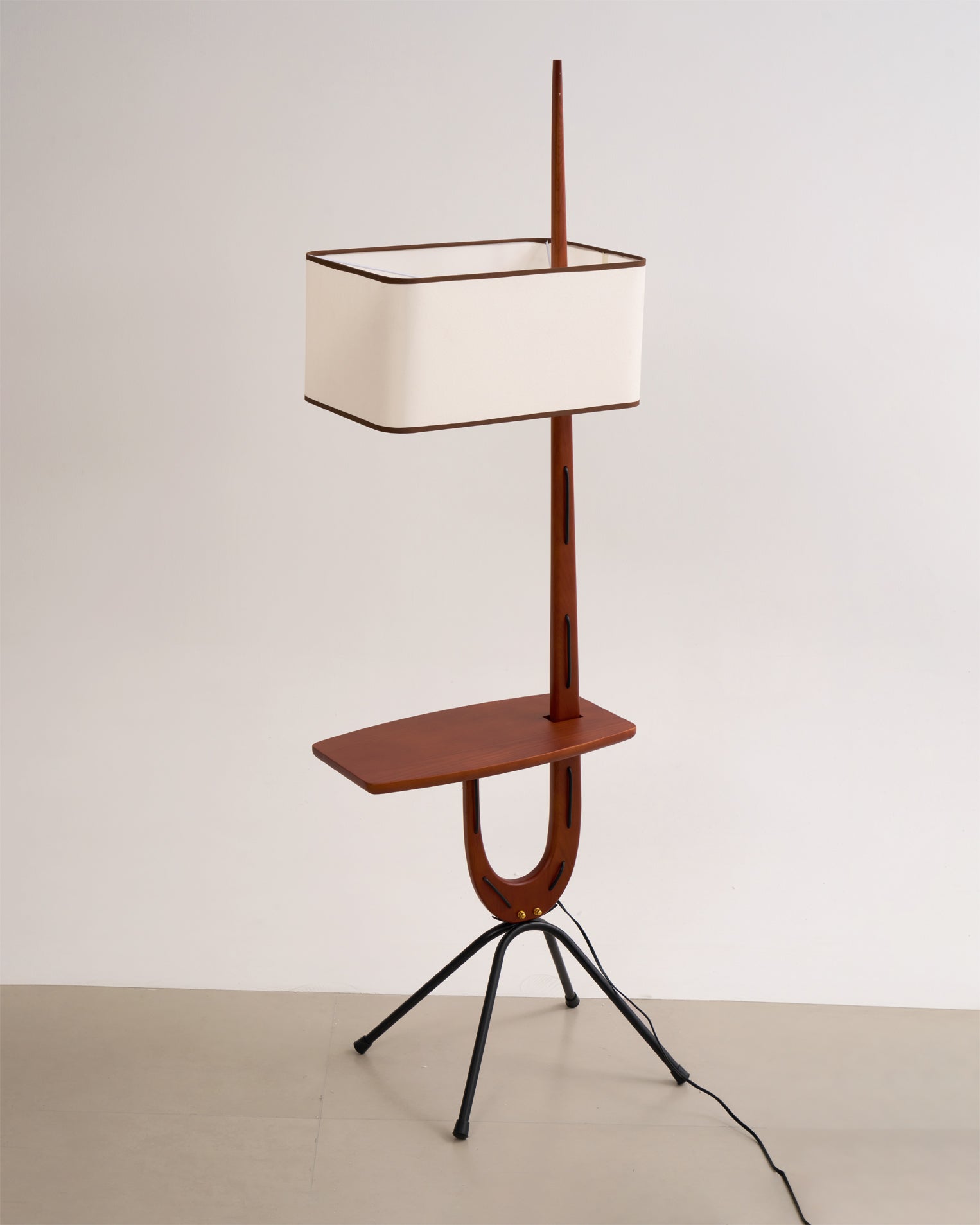 Vemara Mid Century Wood Floor Lamp-Neutral Decor