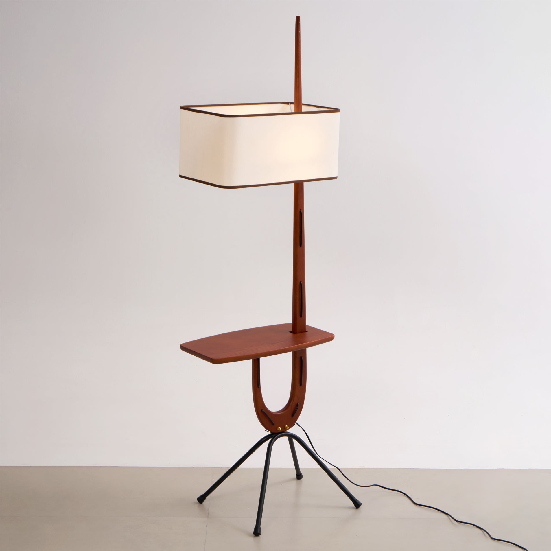 Vemara Mid Century Wood Floor Lamp-Neutral Decor