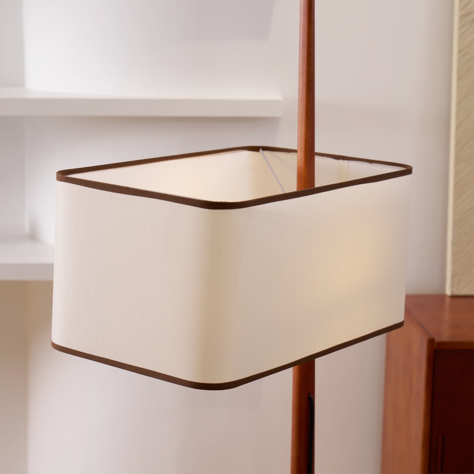 Vemara Mid Century Wood Floor Lamp-Neutral Decor