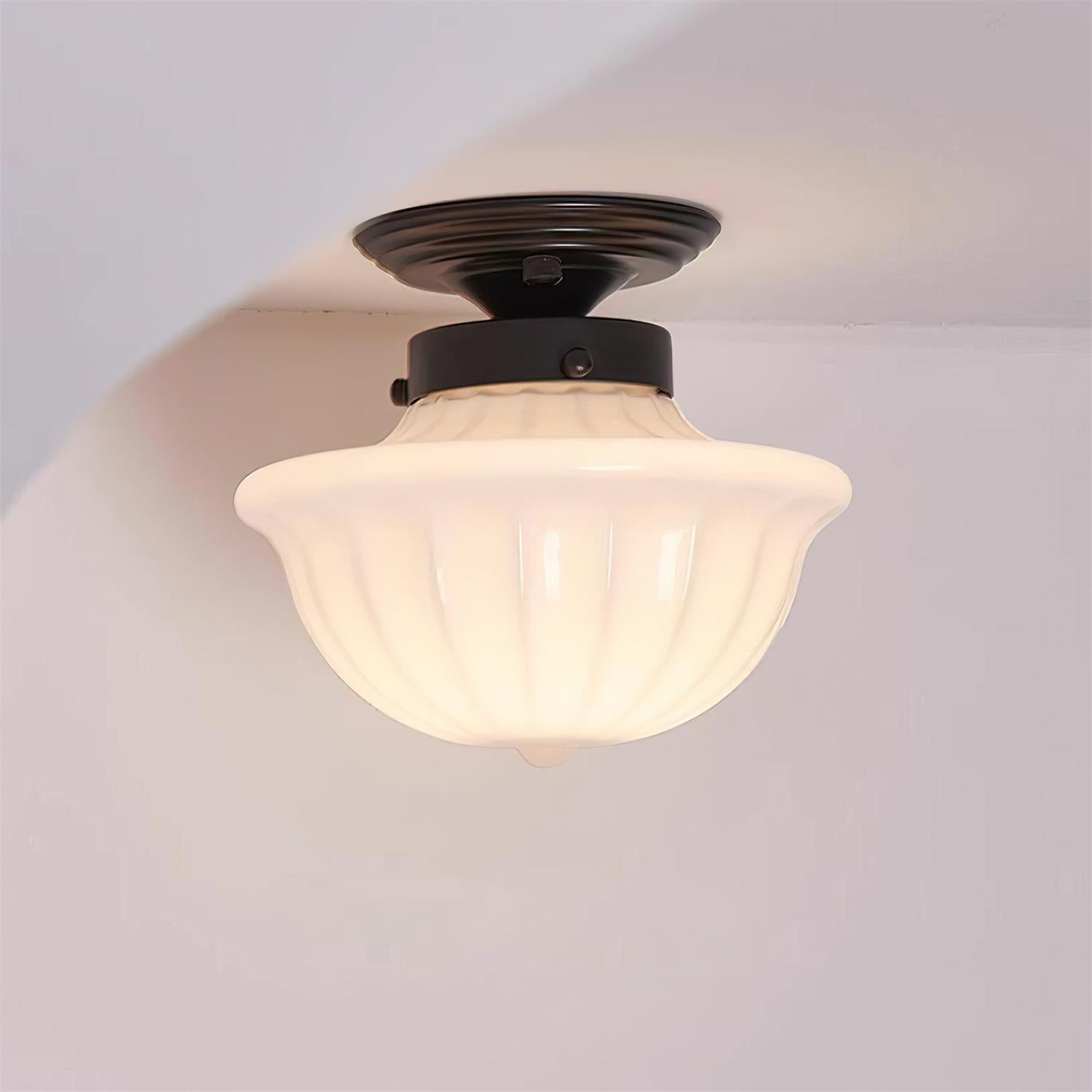 Evola Vintage Opal Glass Ceiling Light
