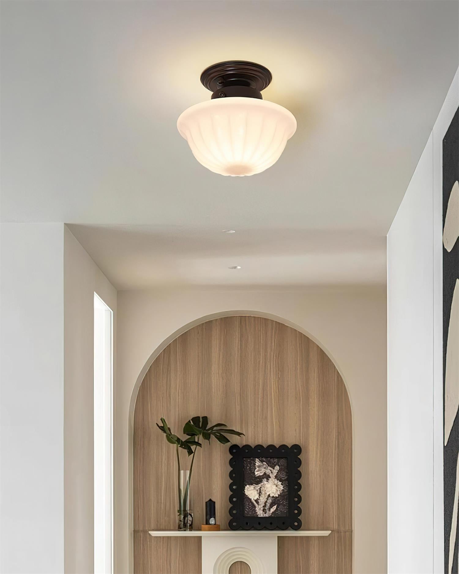 Evola Vintage Opal Glass Ceiling Light