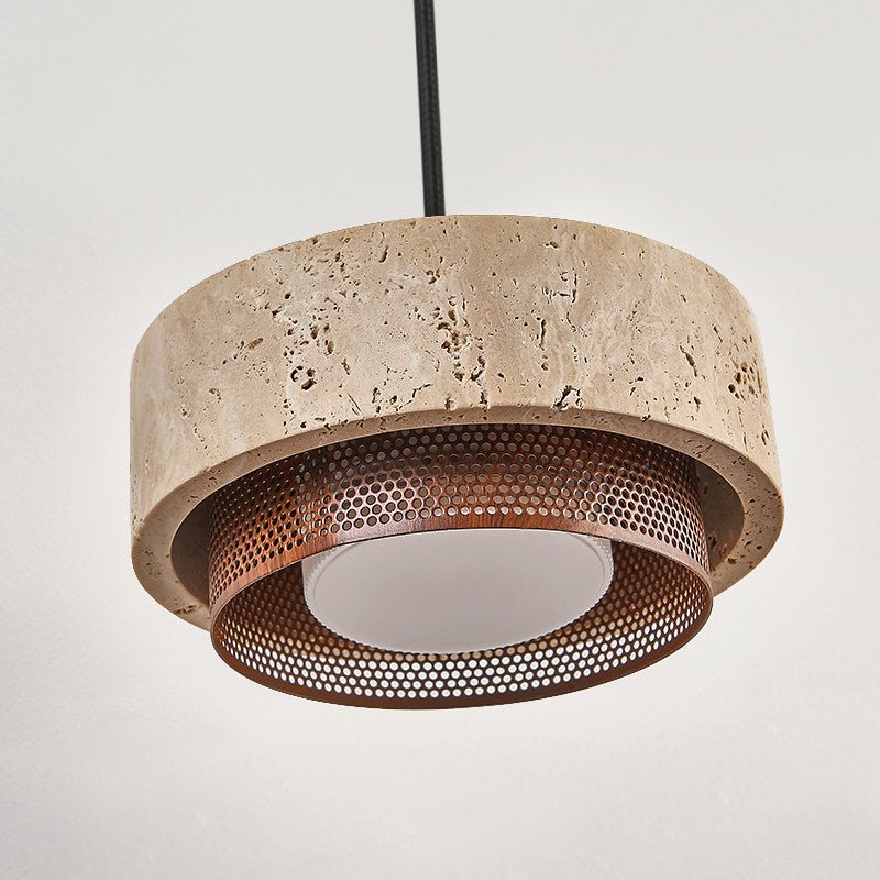 Riva Travertine Pendant Lamp-Neutral Decor