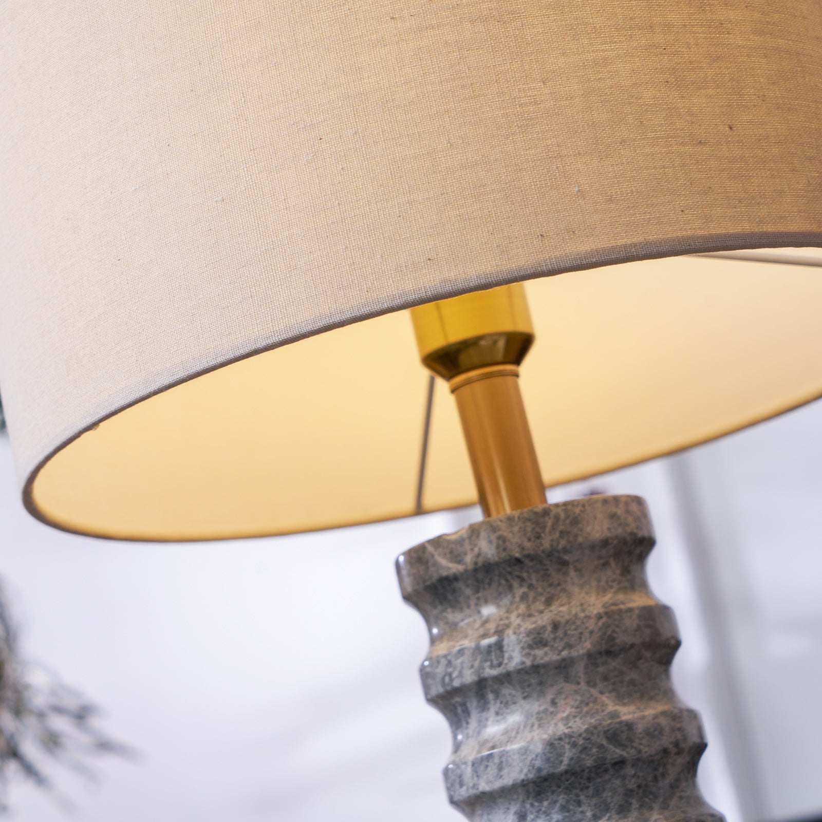 Spira Modern Stone Table Lamp-Neutral Decor