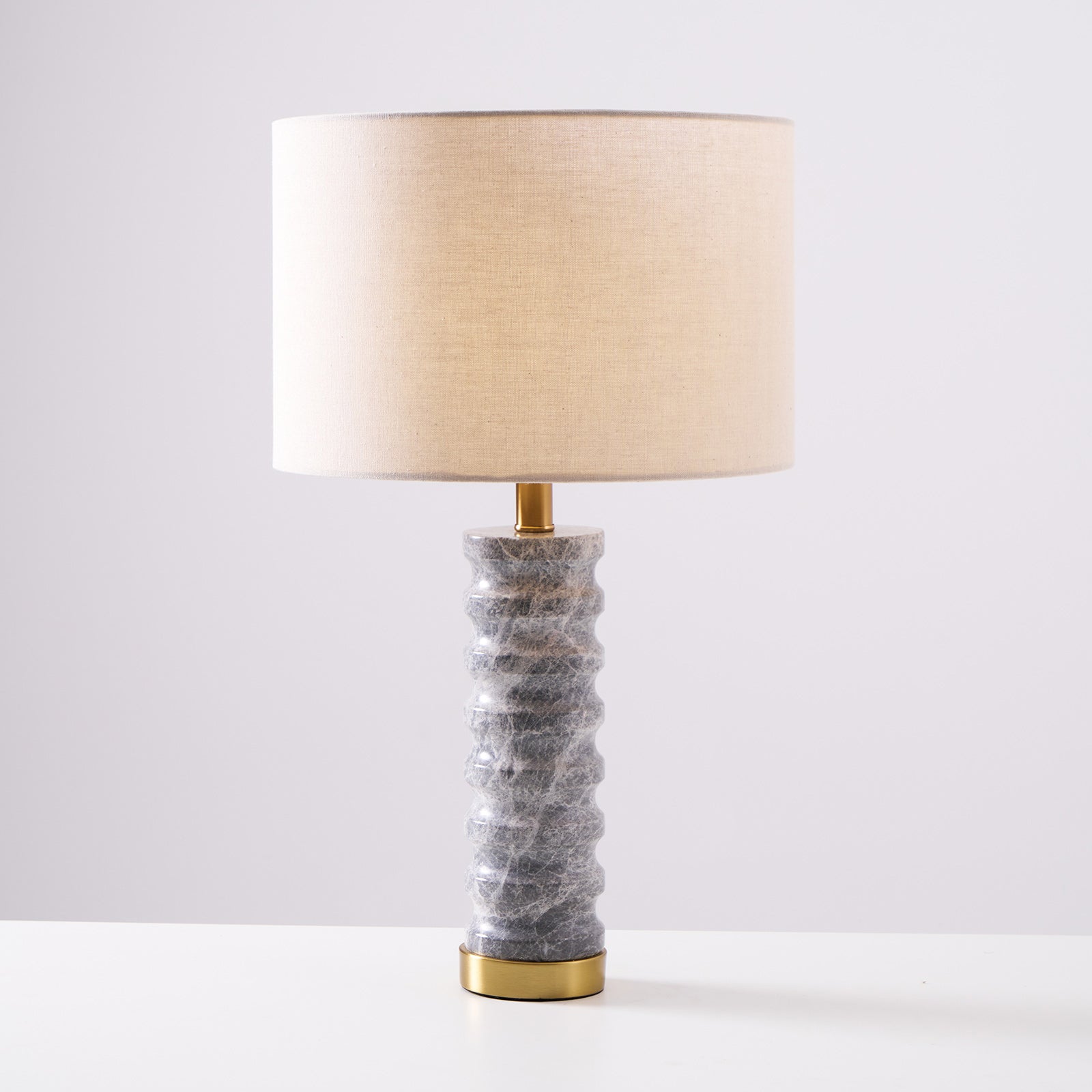Spira Modern Stone Table Lamp-Neutral Decor