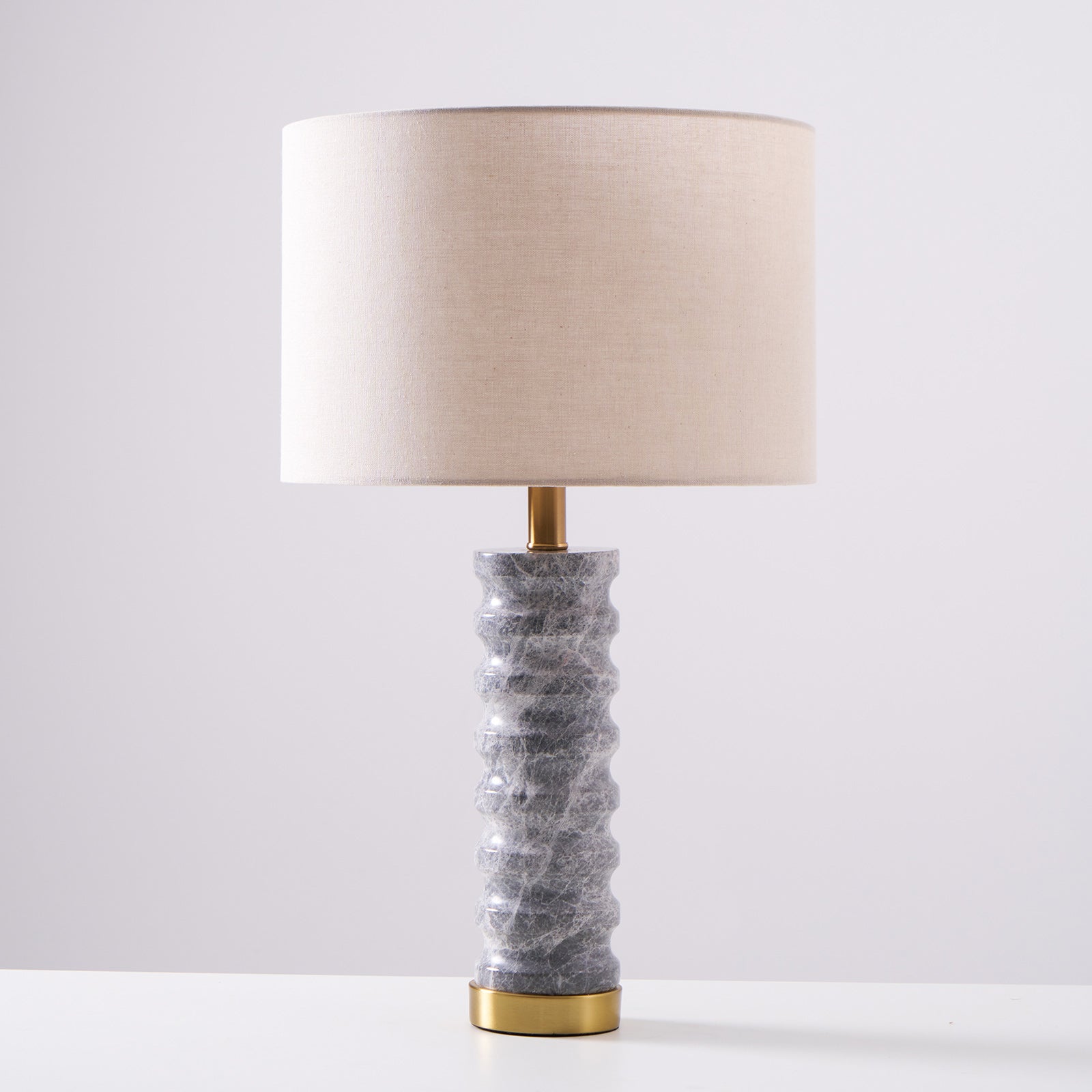 Spira Modern Stone Table Lamp-Neutral Decor