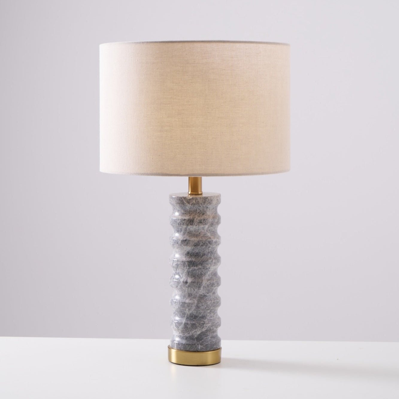 Spira Modern Stone Table Lamp-Neutral Decor