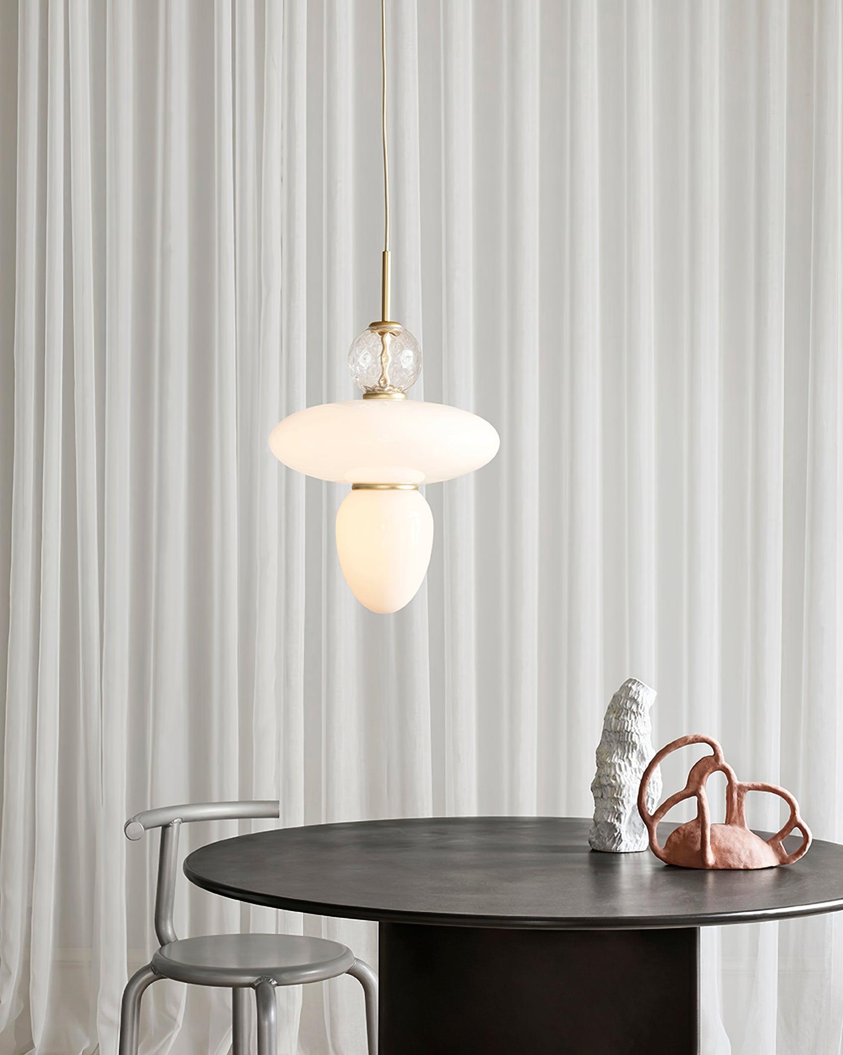 Orbelin Glass and Brass Pendant Lamp