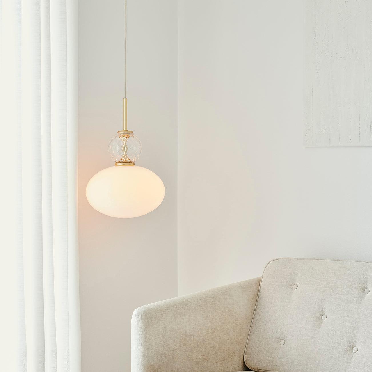 Orbelin Glass and Brass Pendant Lamp