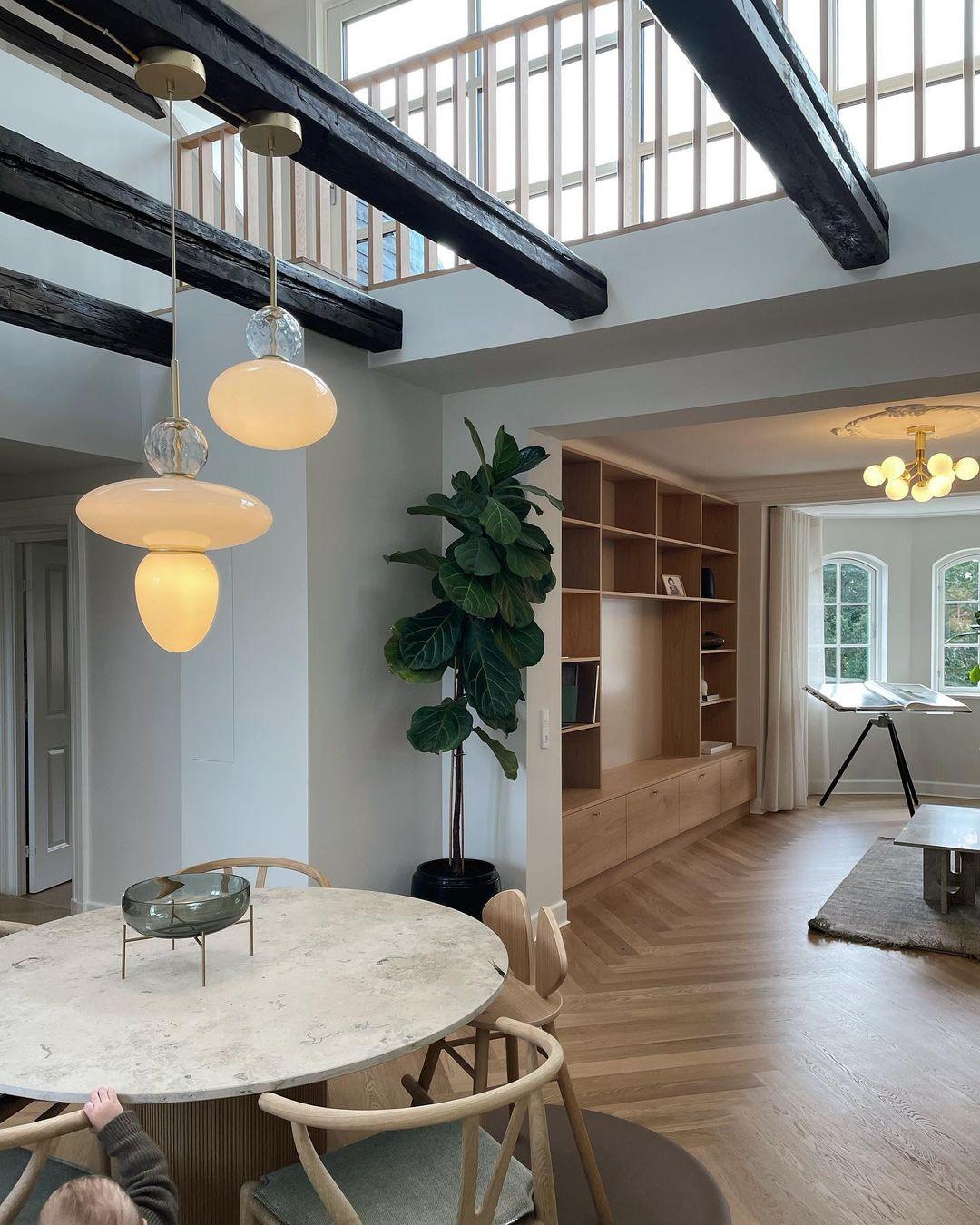 Orbelin Glass and Brass Pendant Lamp