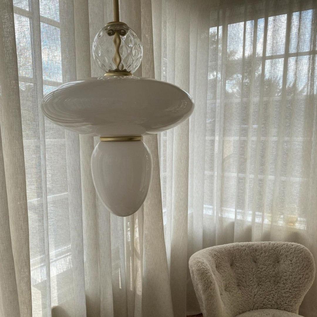 Orbelin Glass and Brass Pendant Lamp