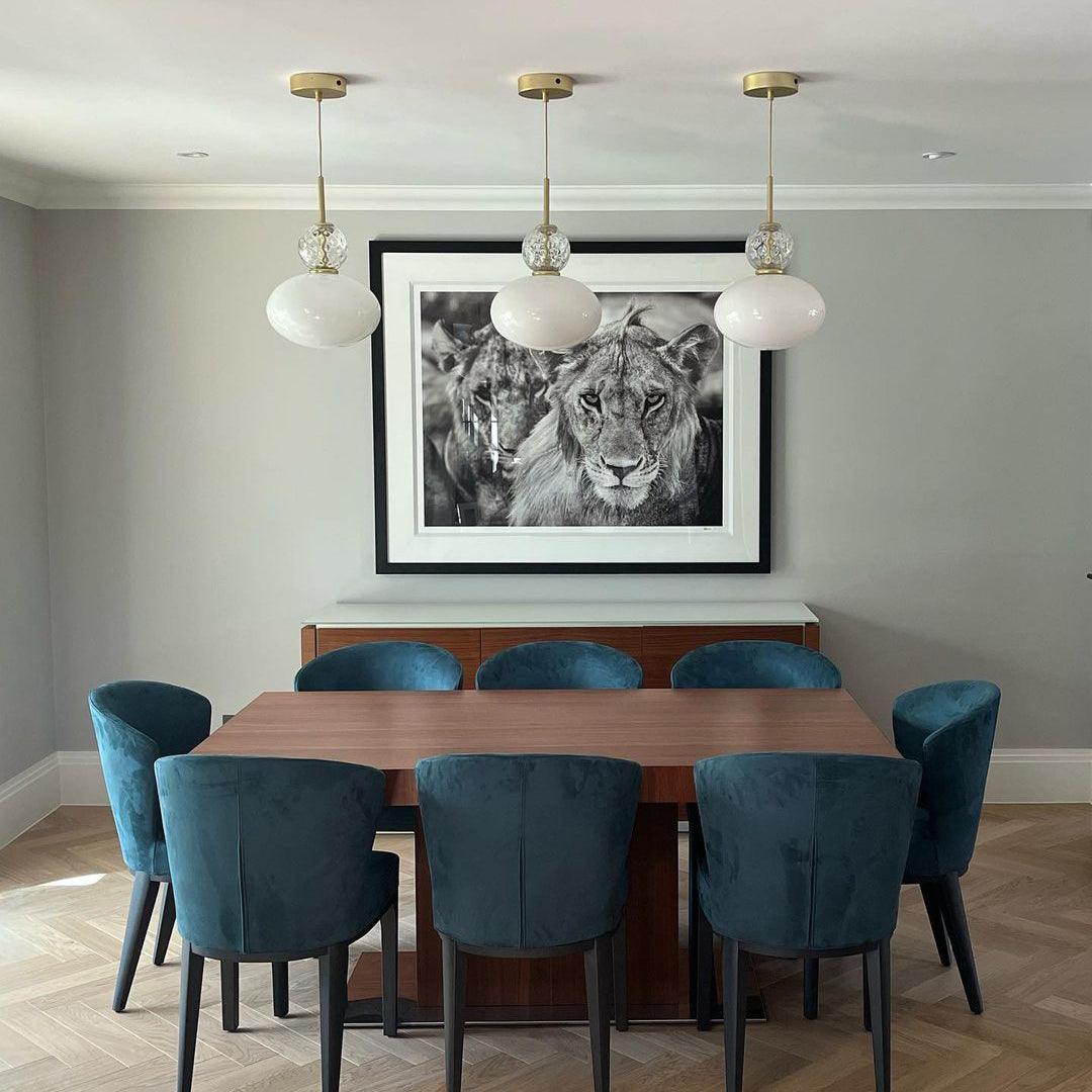Orbelin Glass and Brass Pendant Lamp