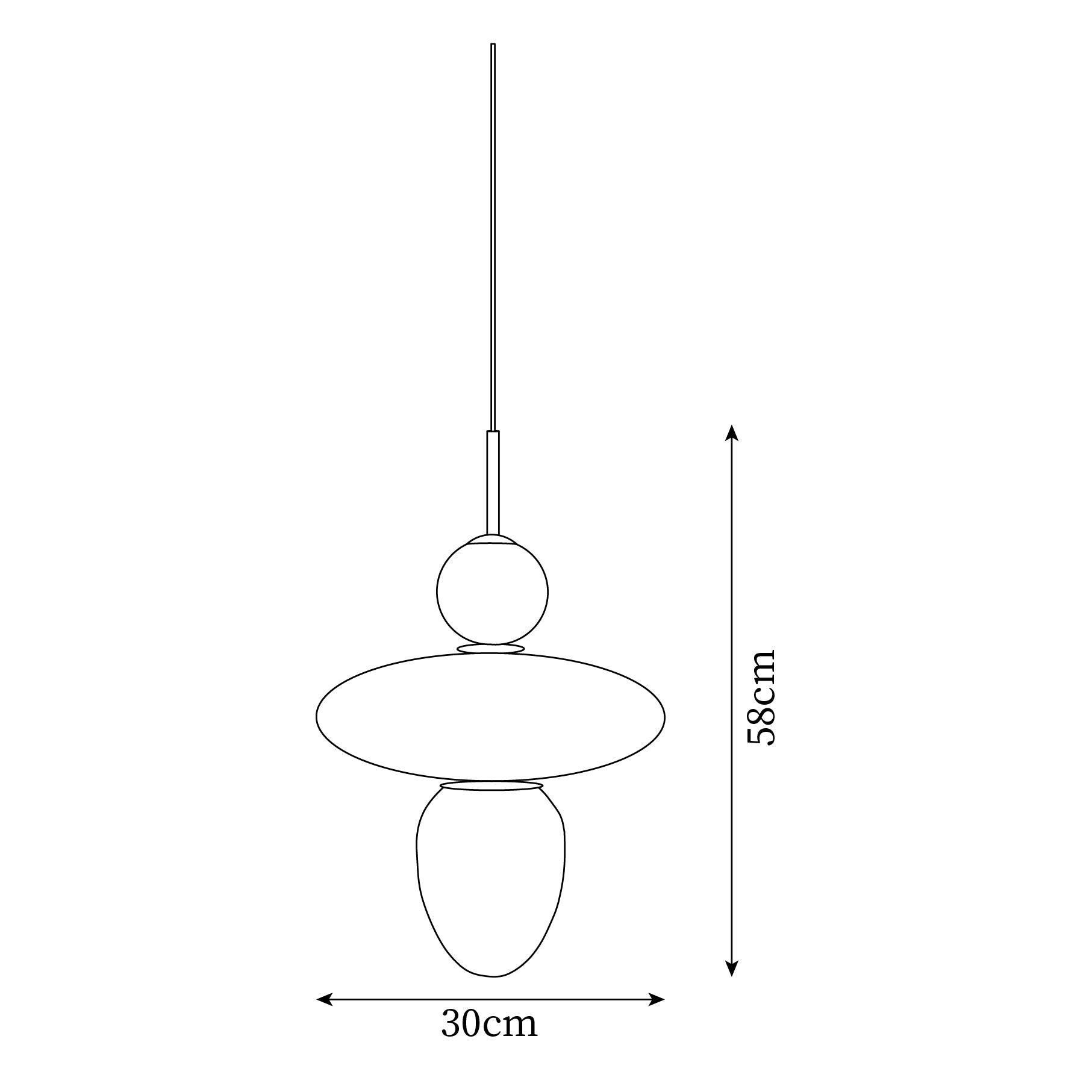 Orbelin Glass and Brass Pendant Lamp
