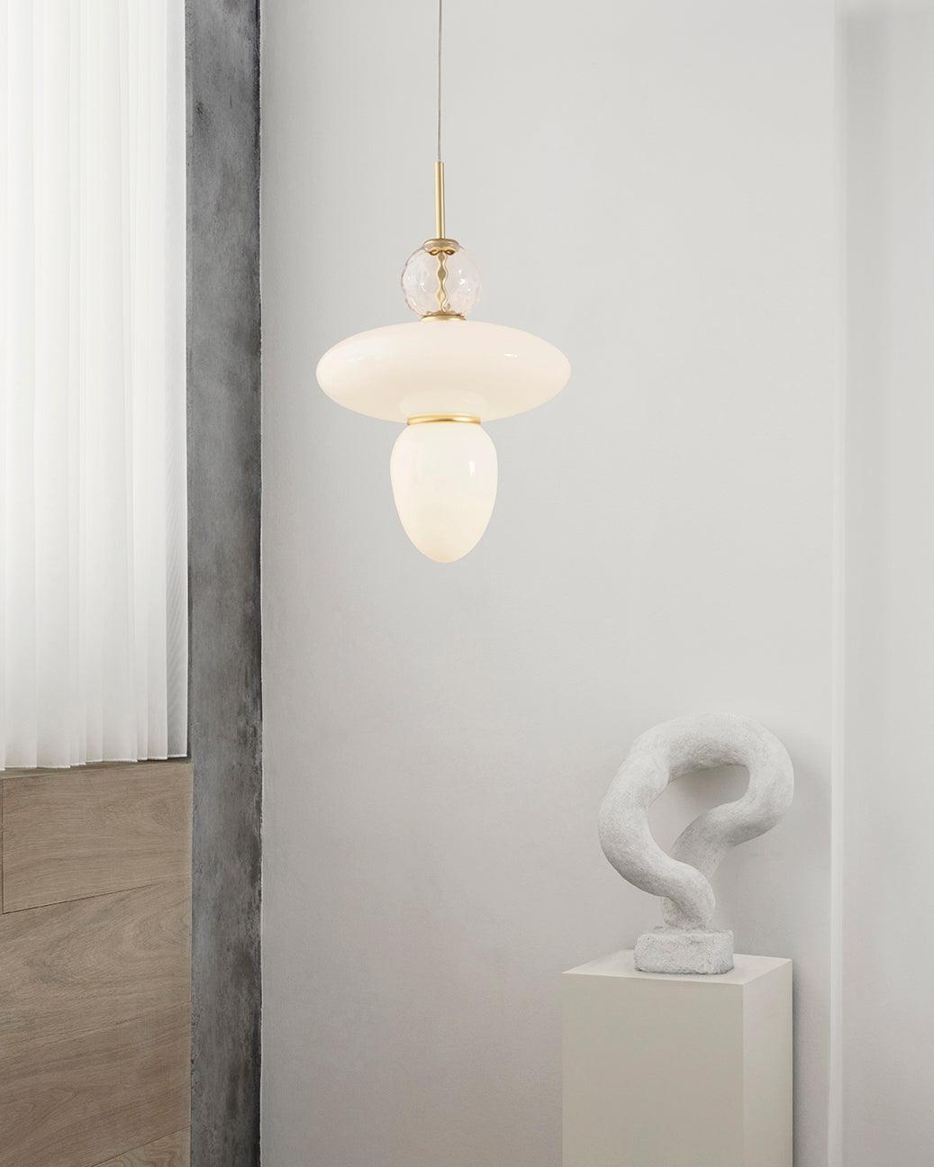 Orbelin Glass and Brass Pendant Lamp