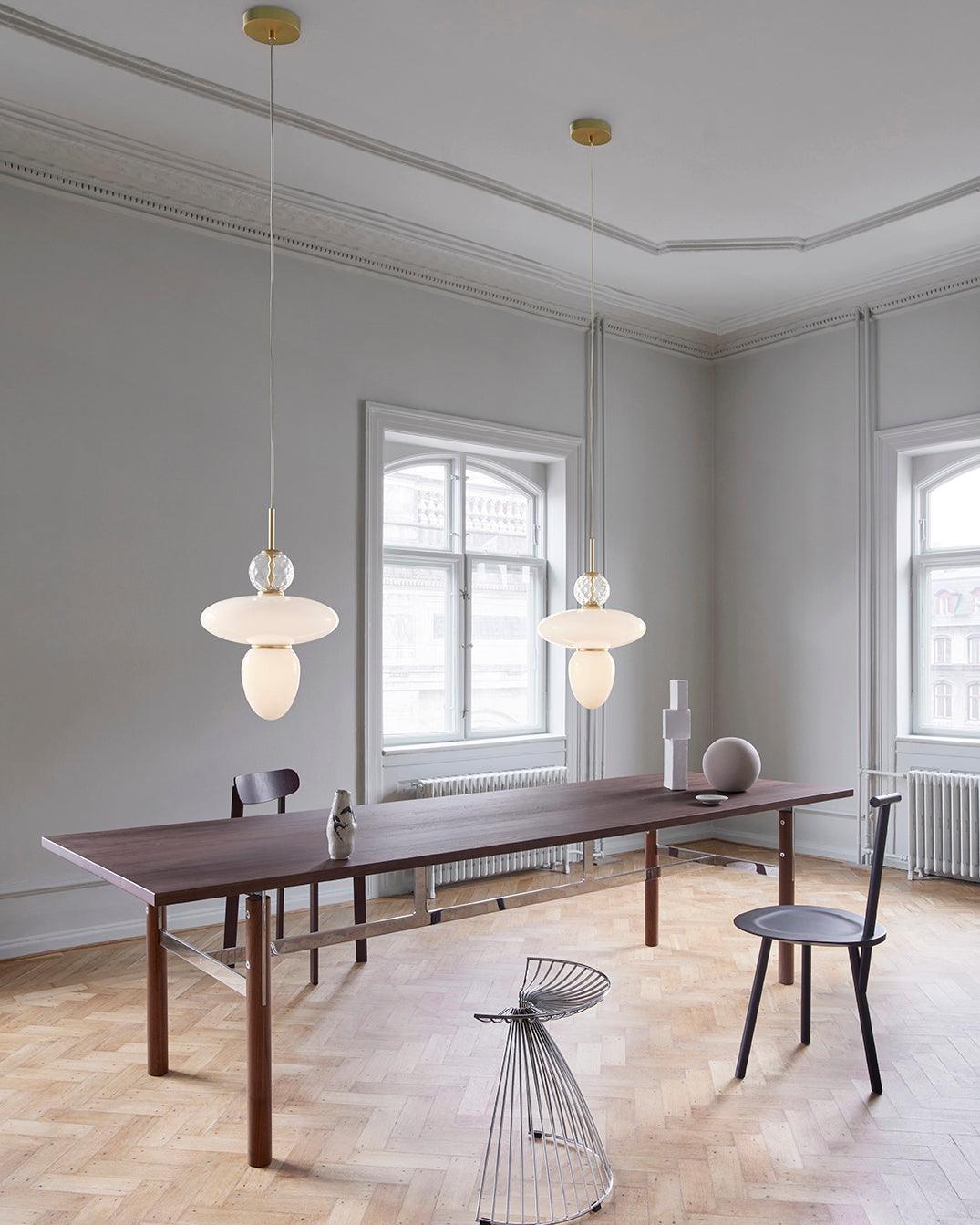 Orbelin Glass and Brass Pendant Lamp