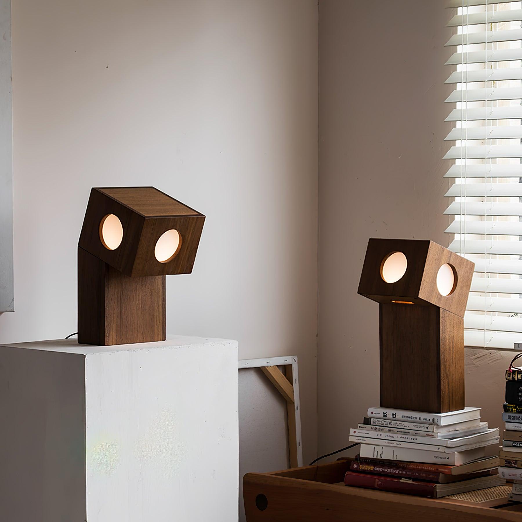 Geo Modern Wood Table Lamp-Neutral Decor