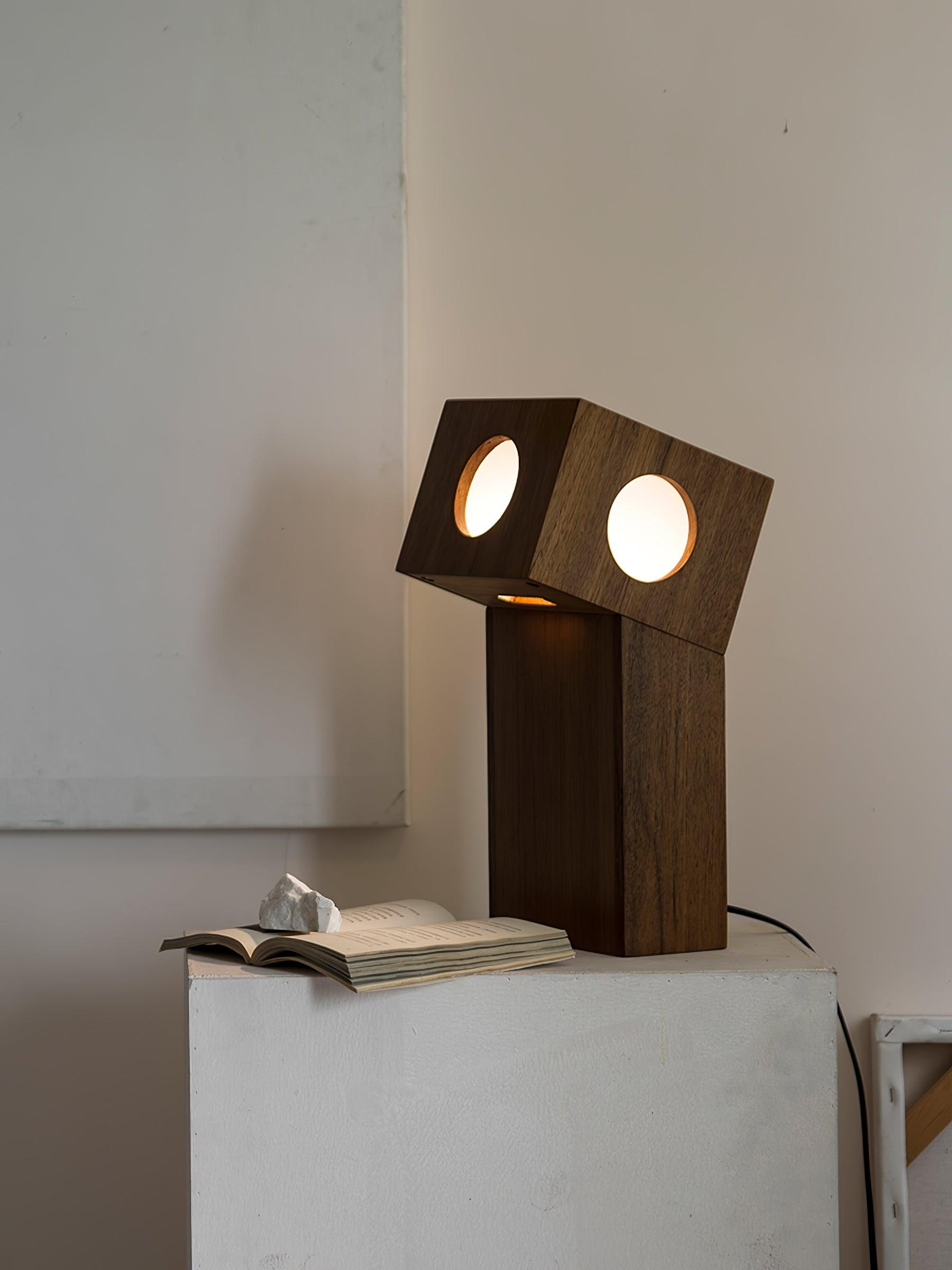 Geo Modern Wood Table Lamp-Neutral Decor