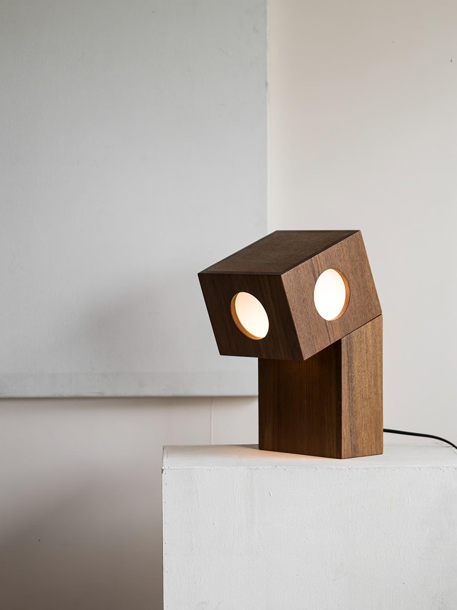 Geo Modern Wood Table Lamp-Neutral Decor