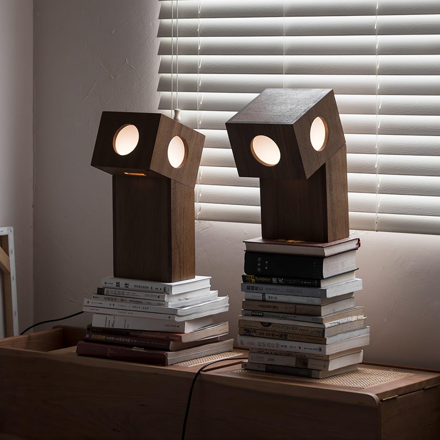 Geo Modern Wood Table Lamp-Neutral Decor