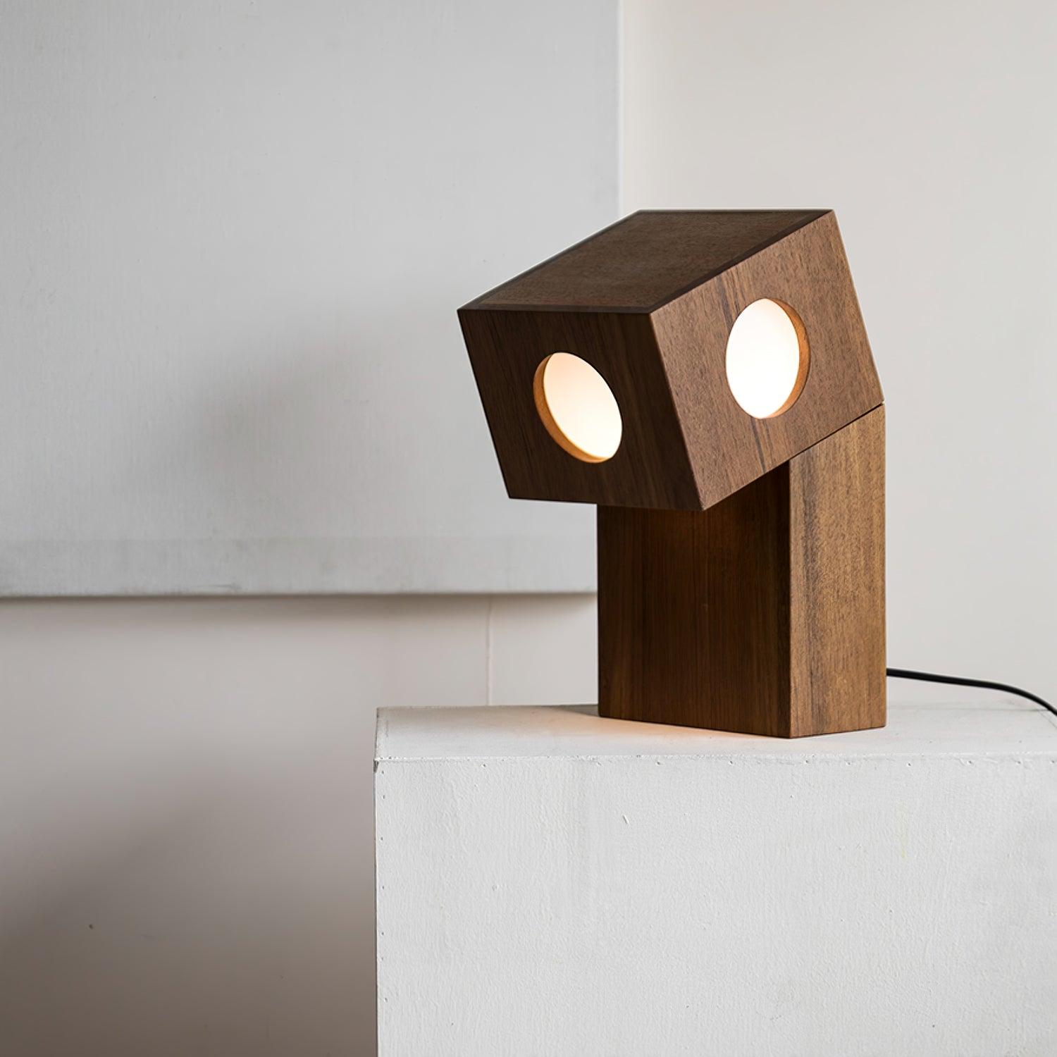Geo Modern Wood Table Lamp-Neutral Decor