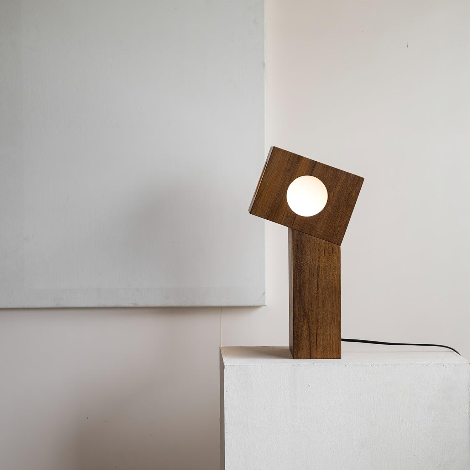 Geo Modern Wood Table Lamp-Neutral Decor