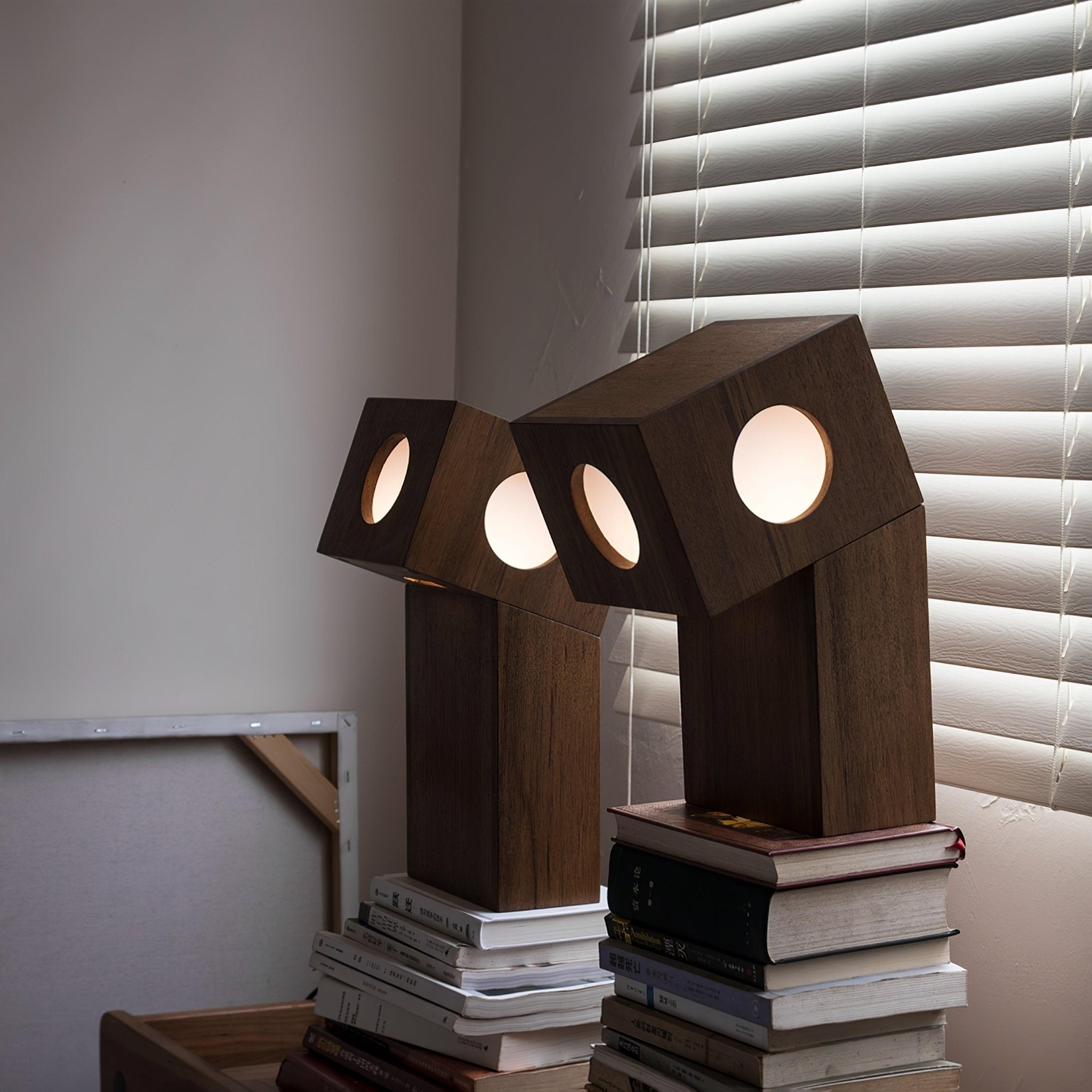 Geo Modern Wood Table Lamp-Neutral Decor