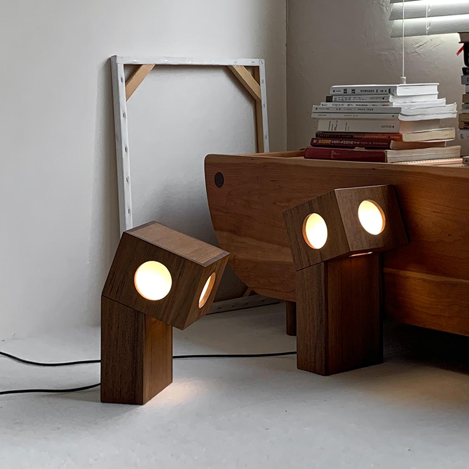 Geo Modern Wood Table Lamp-Neutral Decor