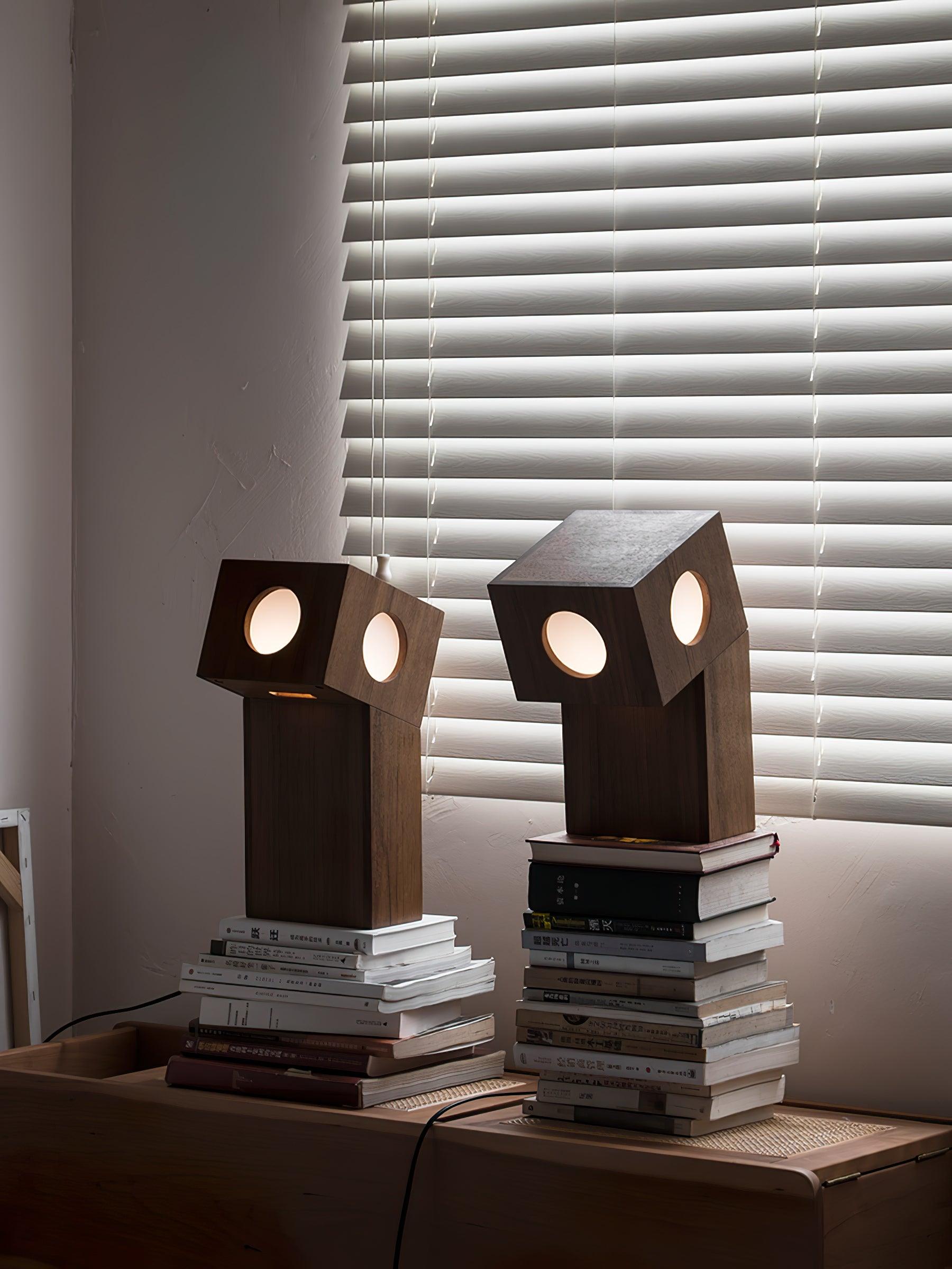 Geo Modern Wood Table Lamp-Neutral Decor