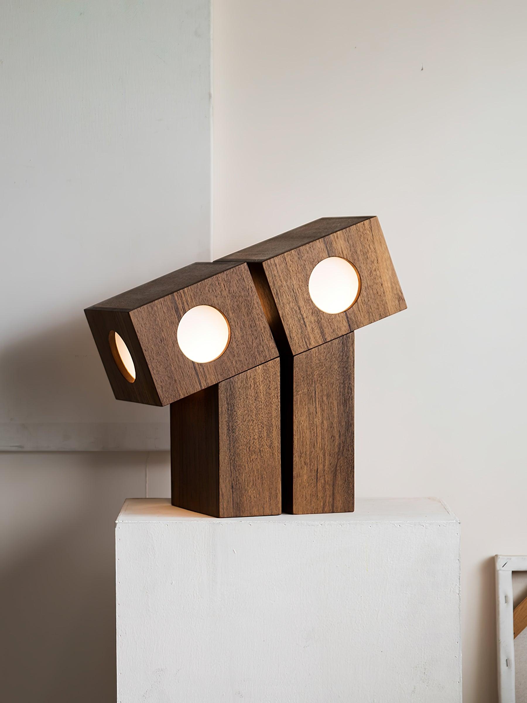 Geo Modern Wood Table Lamp-Neutral Decor