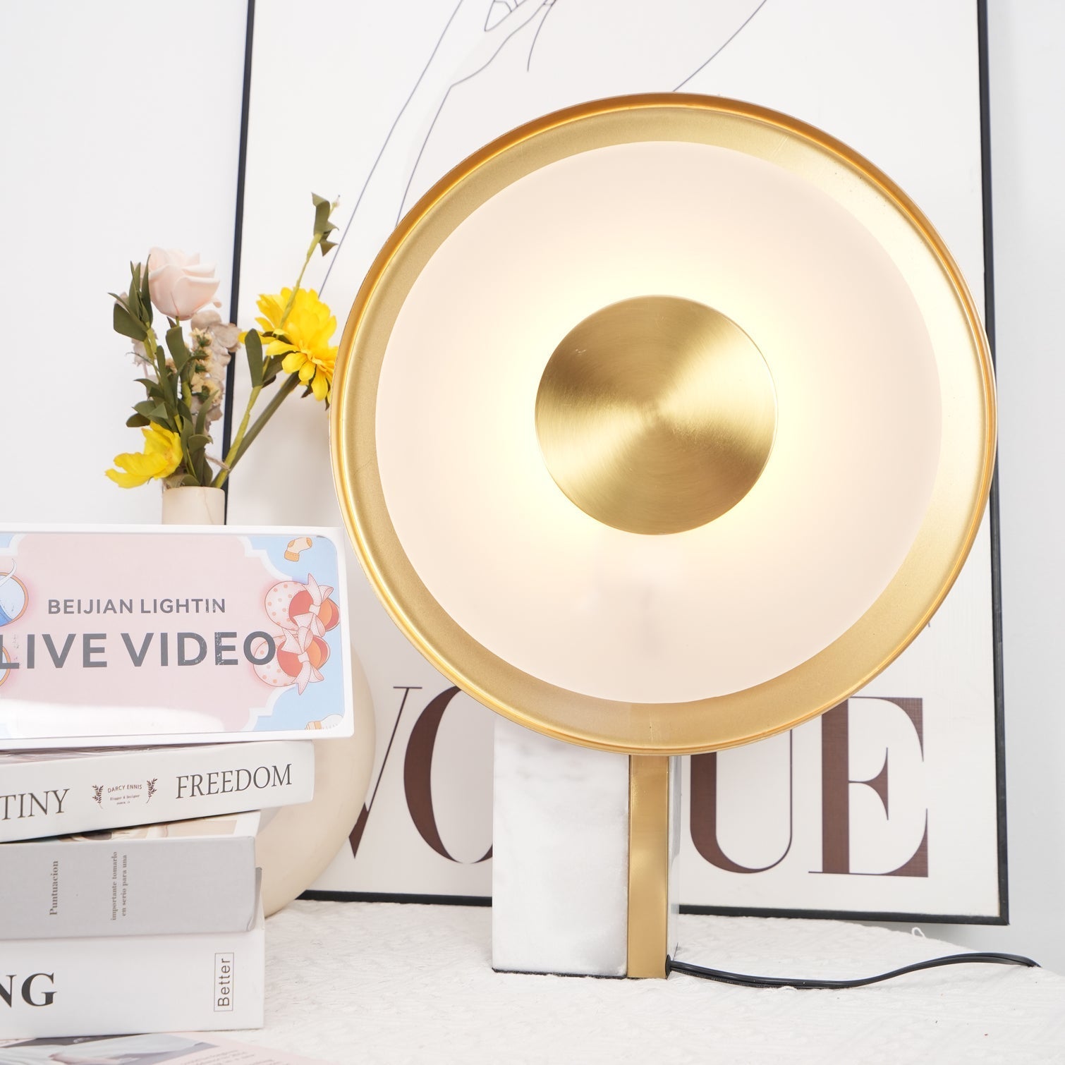Tessain Marble Minimalist Table Lamp-Neutral Decor