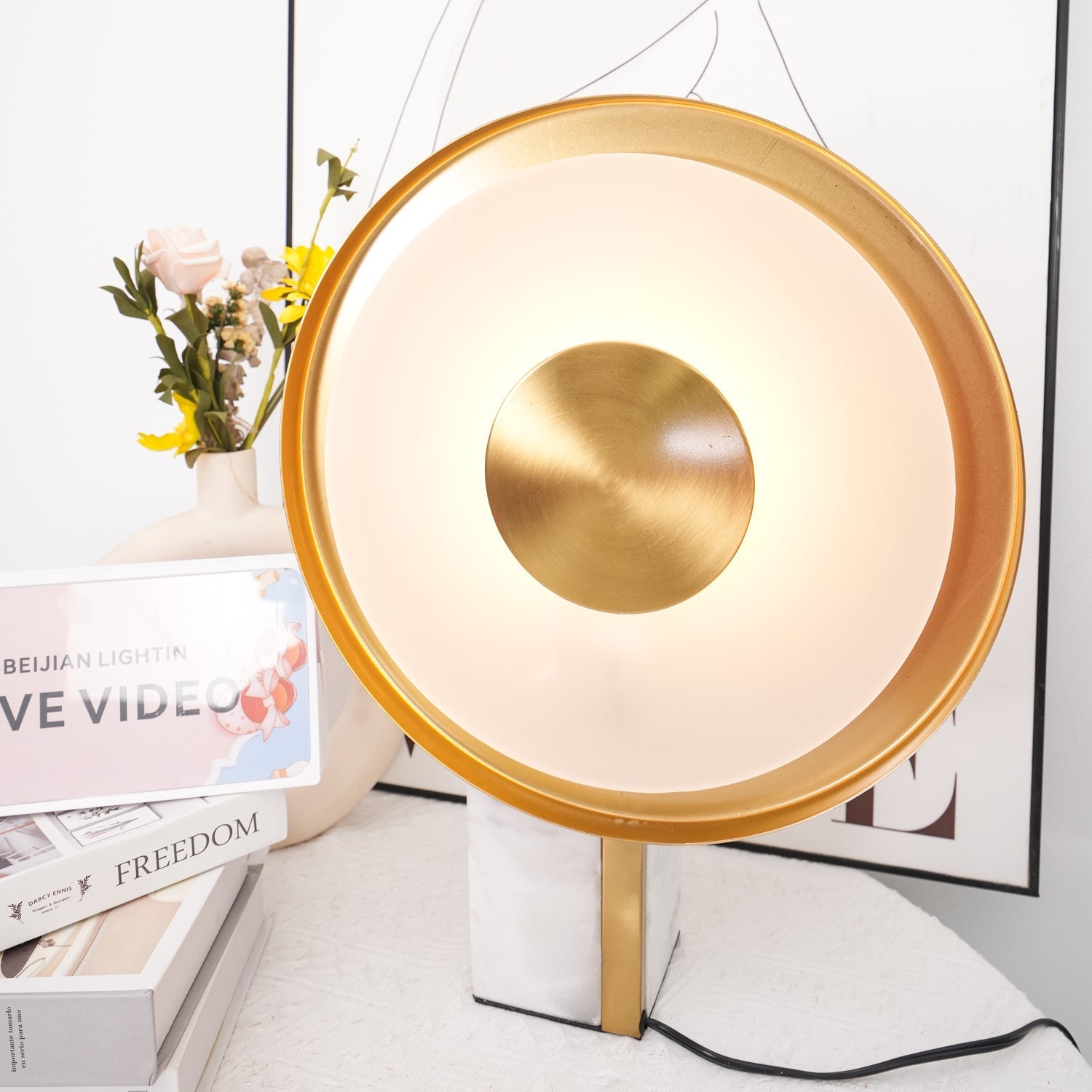 Tessain Marble Minimalist Table Lamp-Neutral Decor