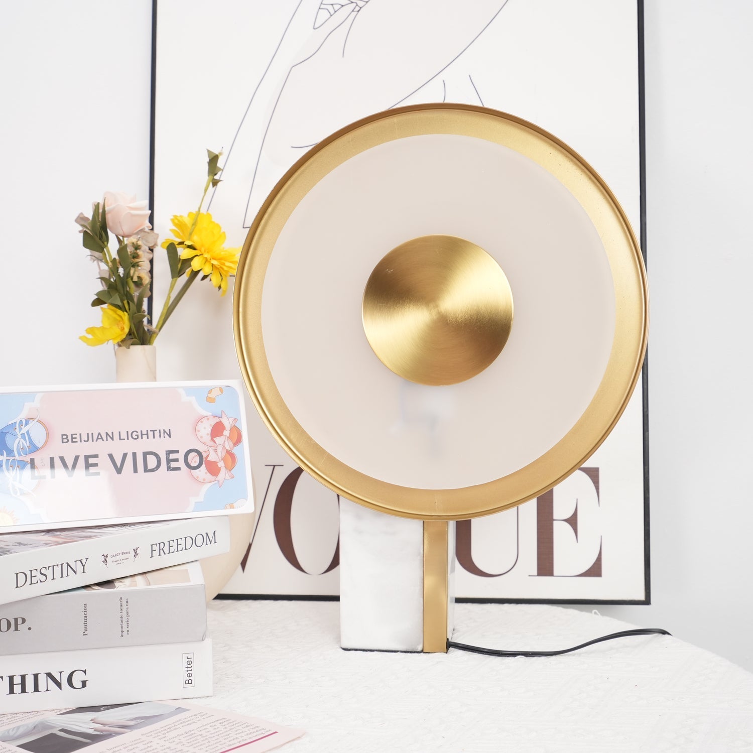 Tessain Marble Minimalist Table Lamp-Neutral Decor