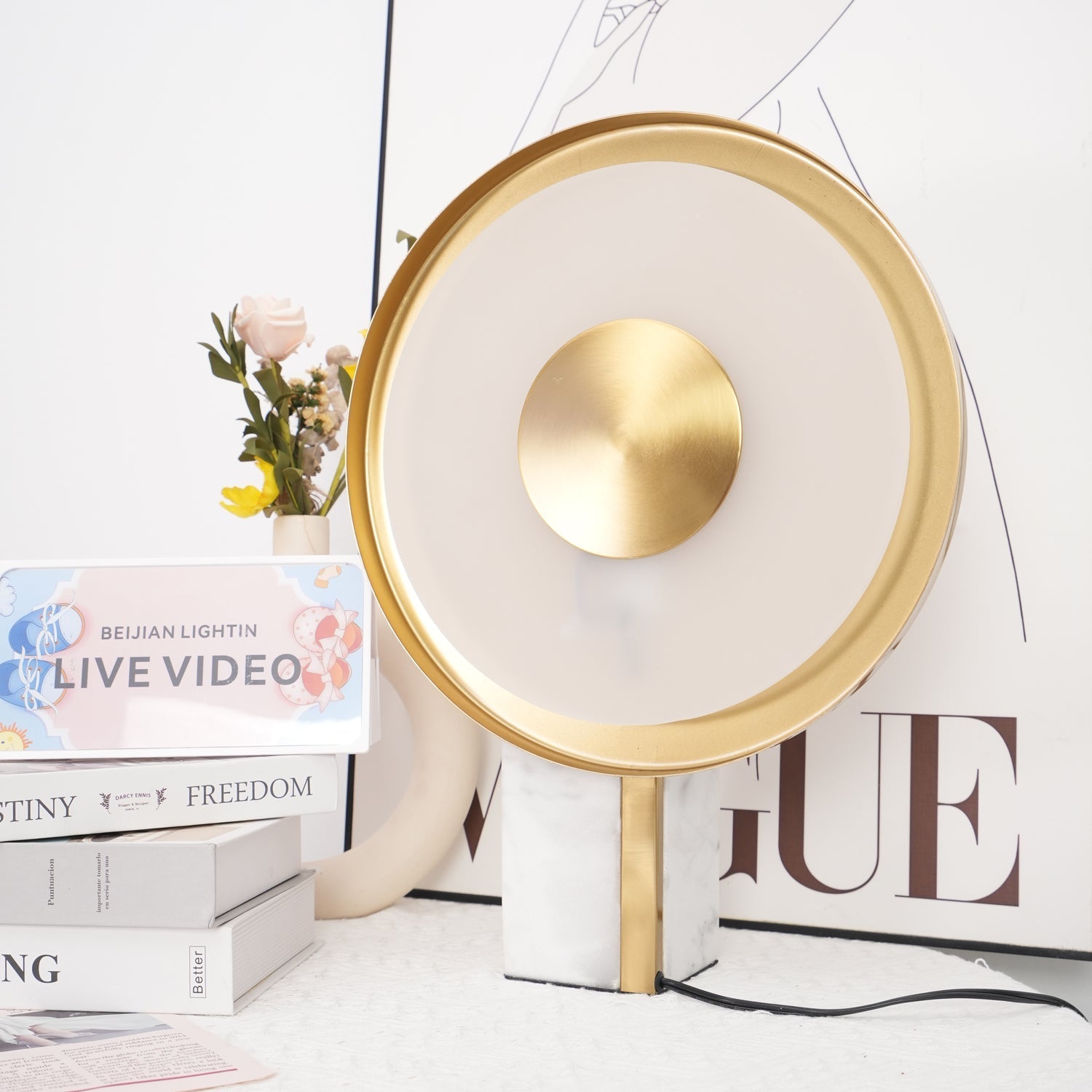 Tessain Marble Minimalist Table Lamp-Neutral Decor
