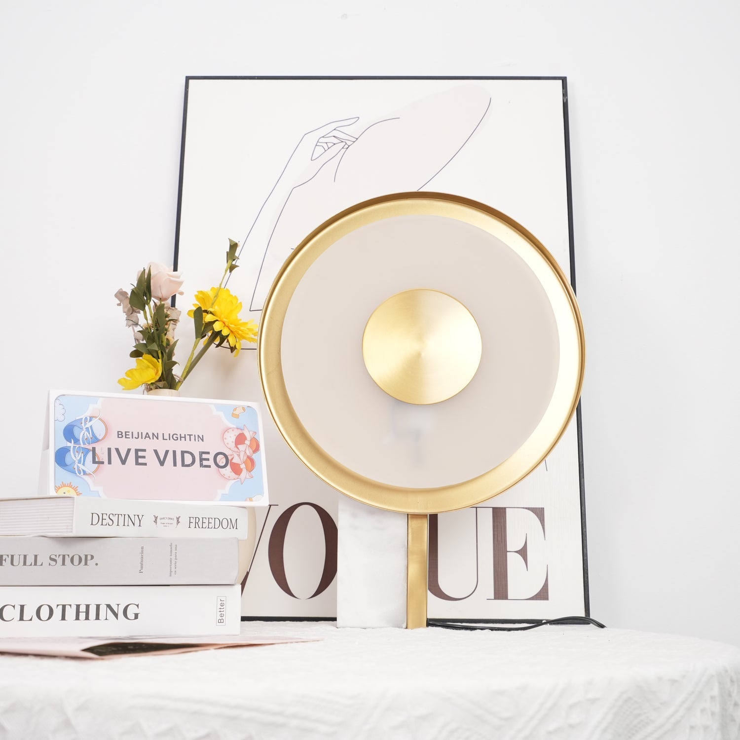 Tessain Marble Minimalist Table Lamp-Neutral Decor