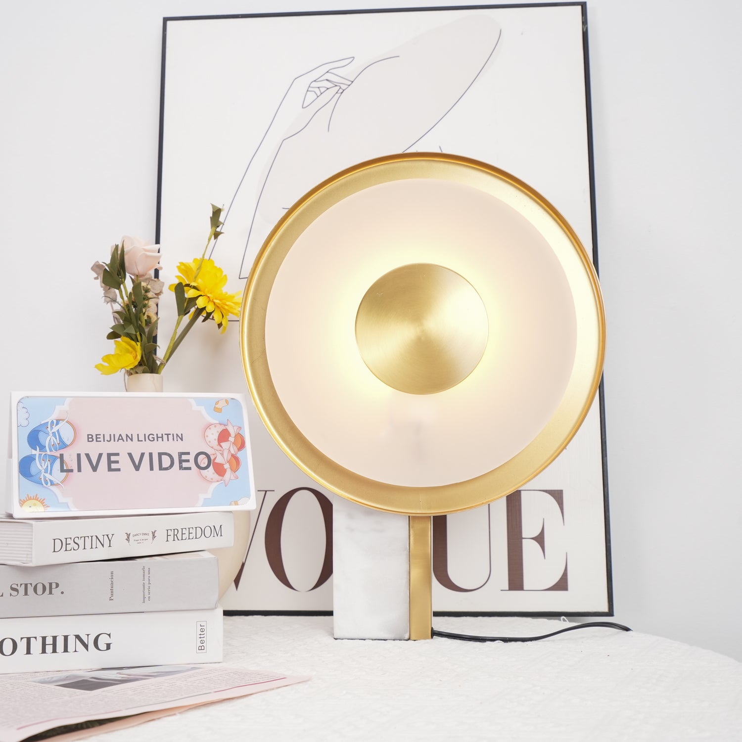 Tessain Marble Minimalist Table Lamp-Neutral Decor