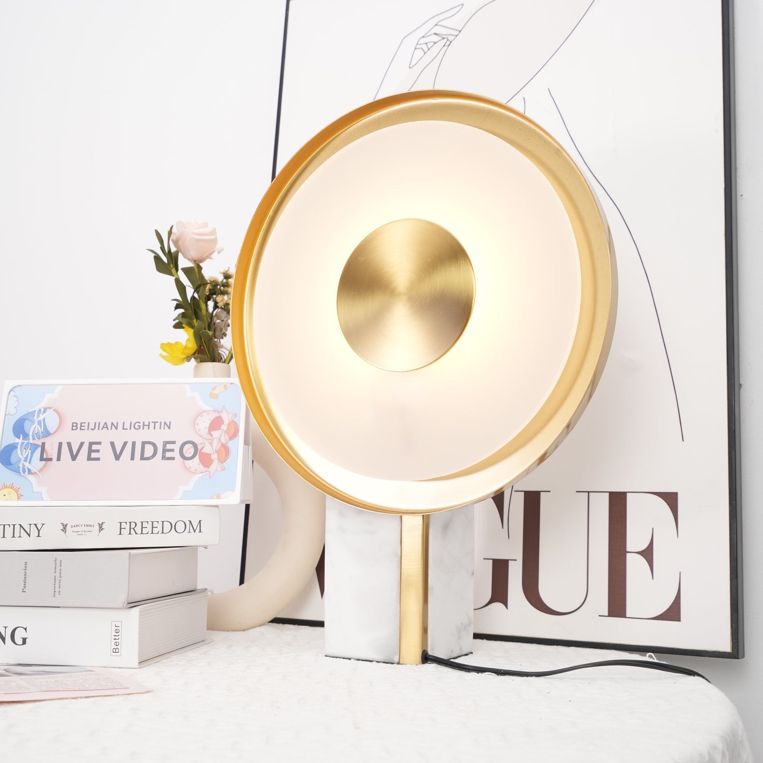 Tessain Marble Minimalist Table Lamp-Neutral Decor