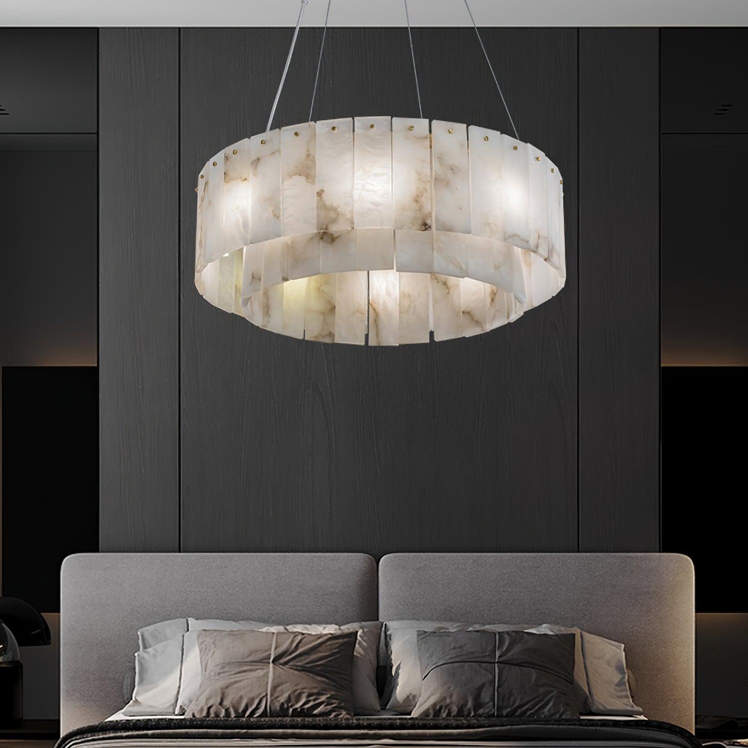Dovin Alabaster Round Pendant Light-Neutral Decor