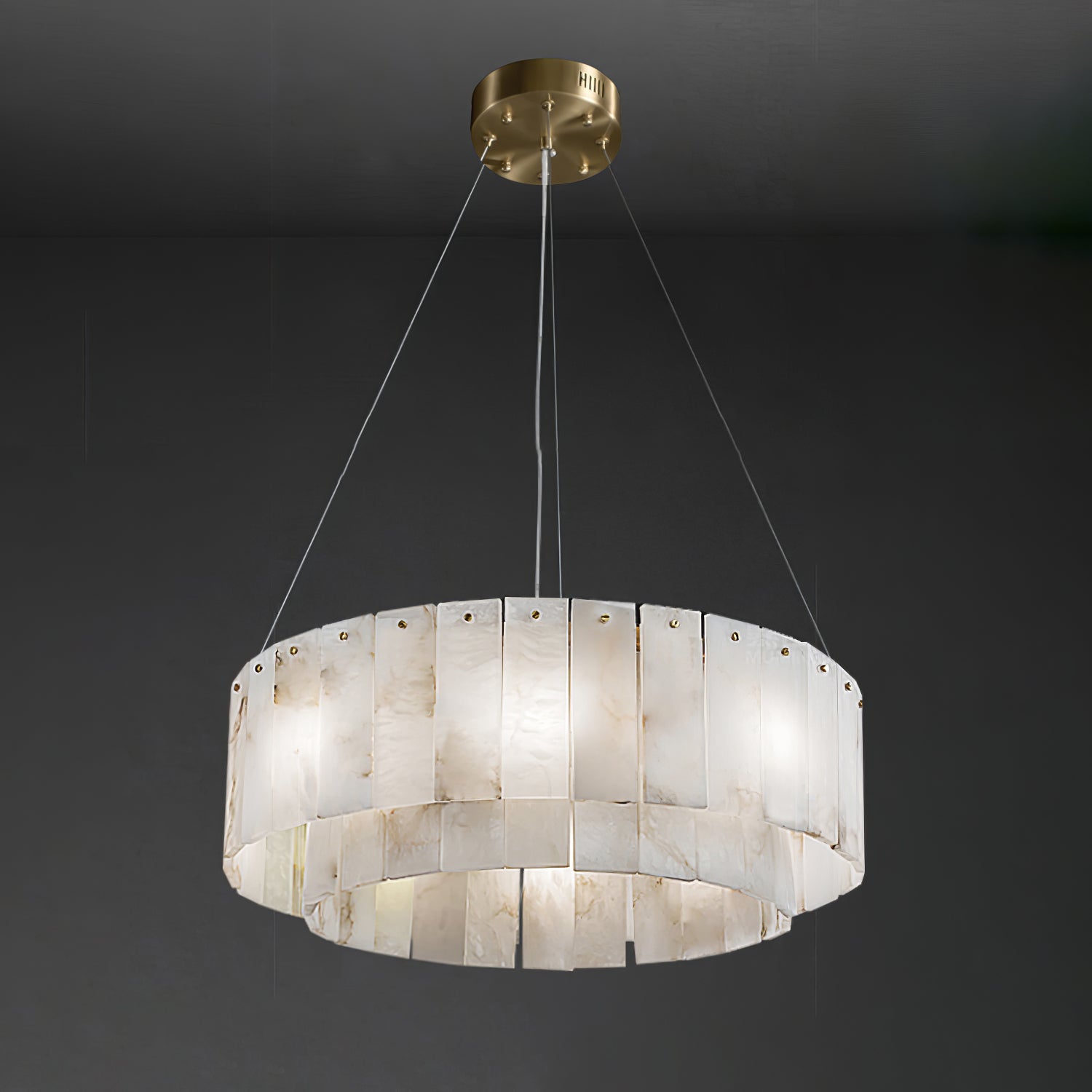 Dovin Alabaster Round Pendant Light-Neutral Decor