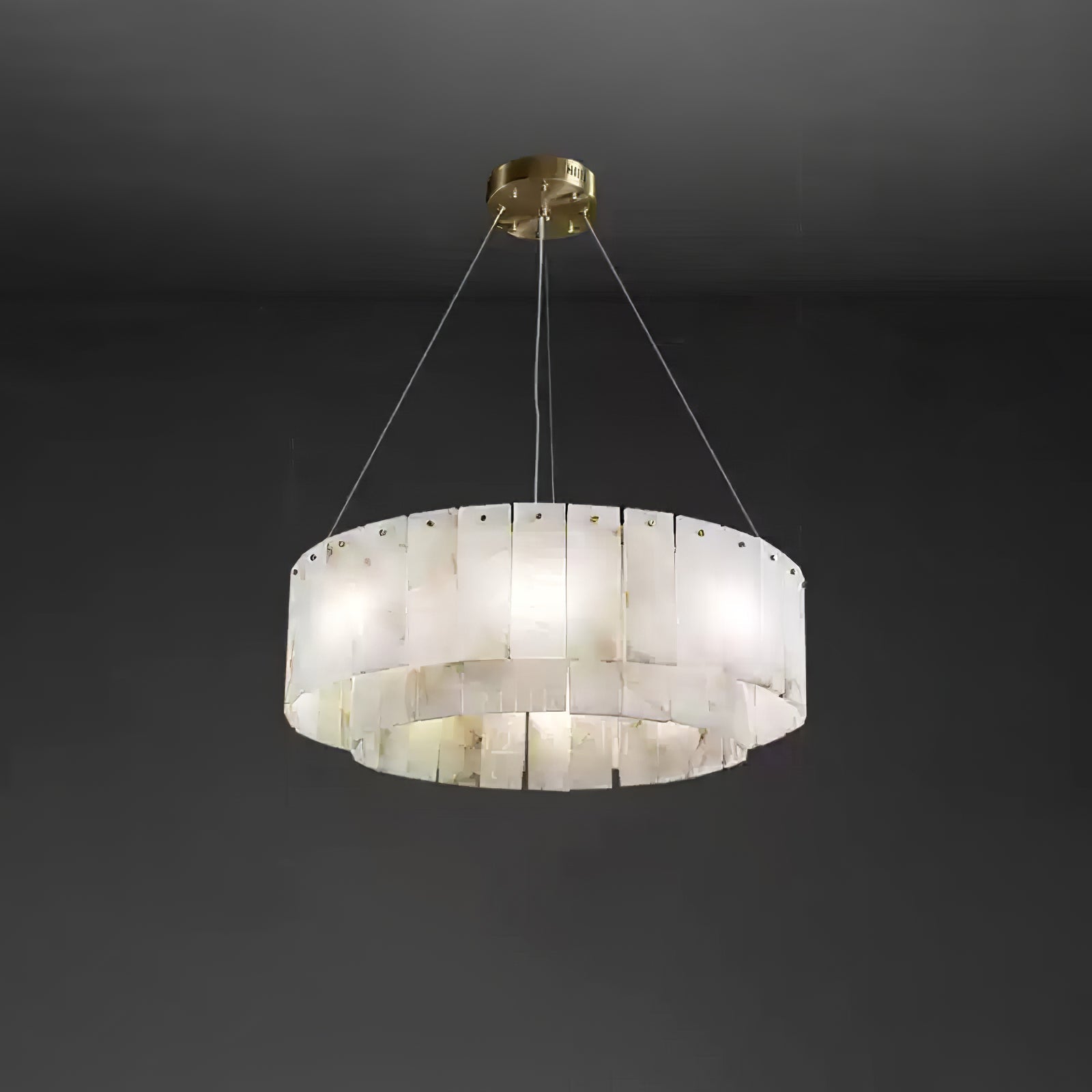 Dovin Alabaster Round Pendant Light-Neutral Decor