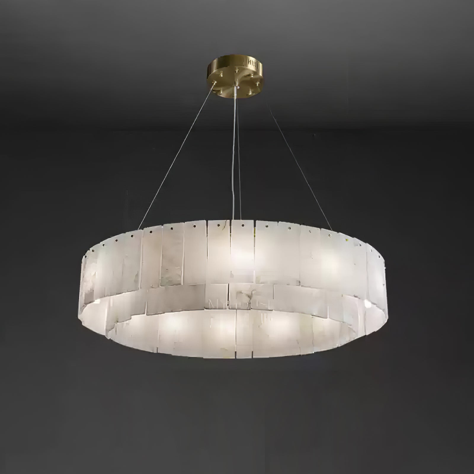 Dovin Alabaster Round Pendant Light-Neutral Decor