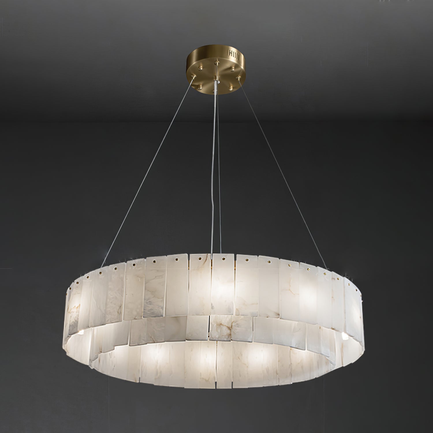 Dovin Alabaster Round Pendant Light-Neutral Decor