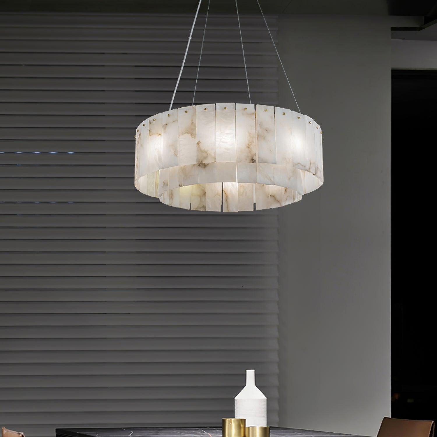 Dovin Alabaster Round Pendant Light-Neutral Decor