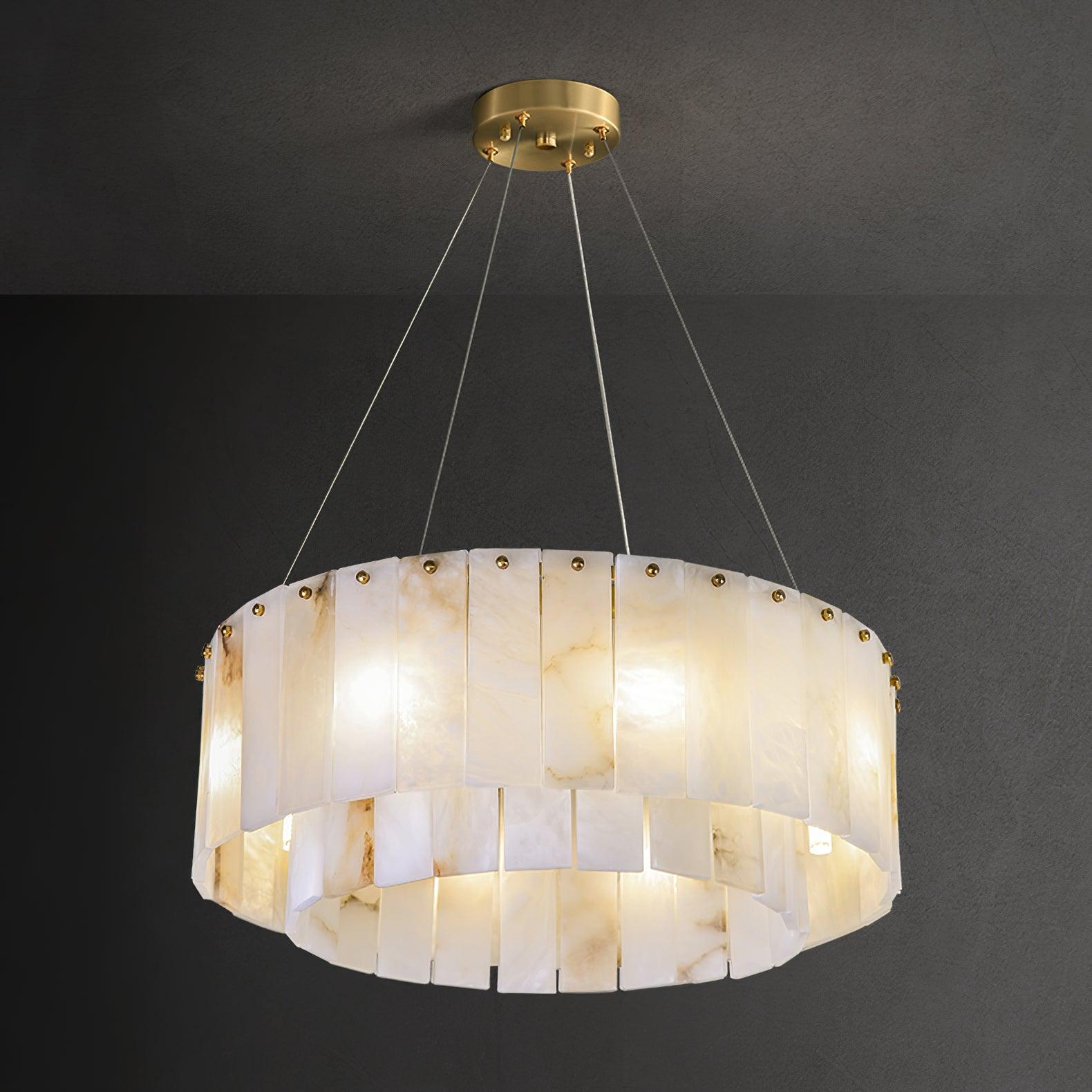 Dovin Alabaster Round Pendant Light-Neutral Decor
