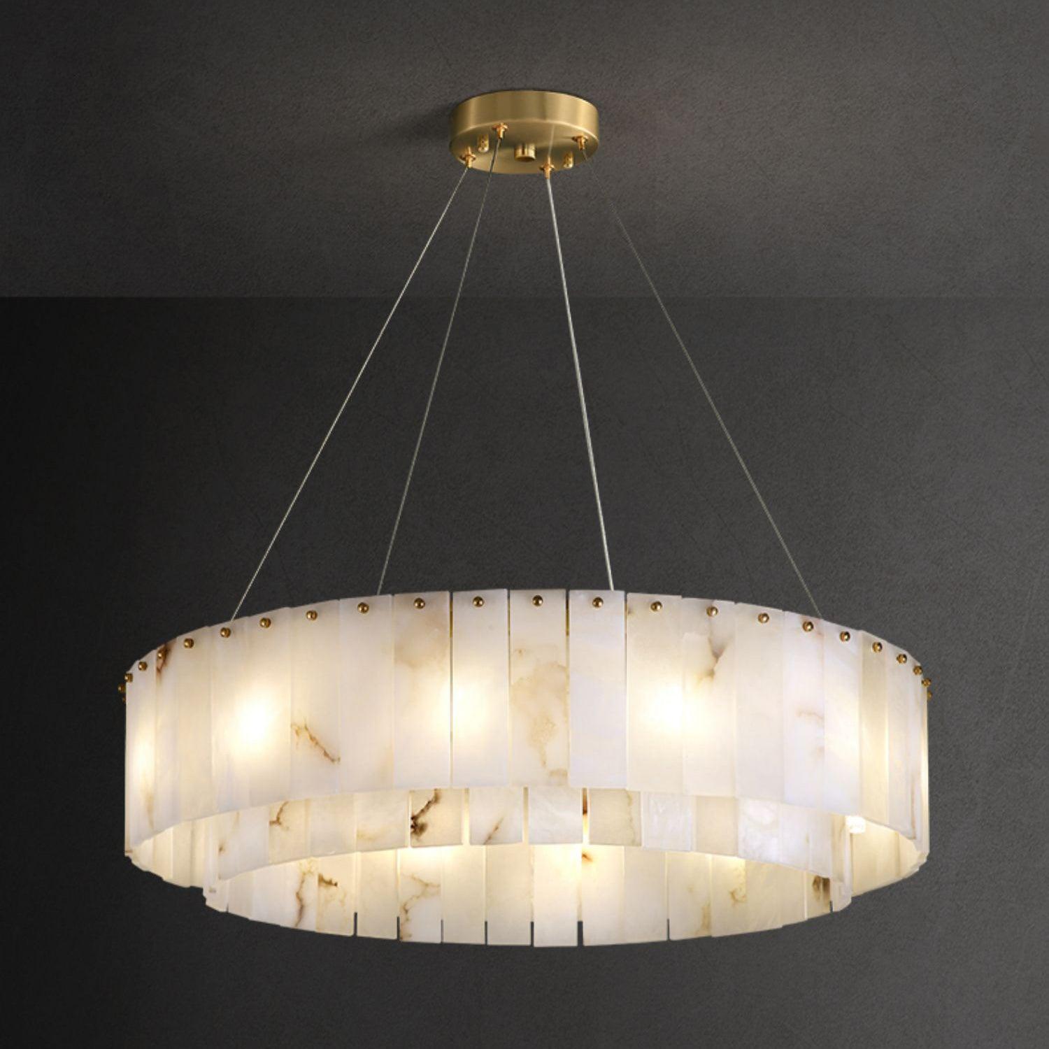 Dovin Alabaster Round Pendant Light-Neutral Decor