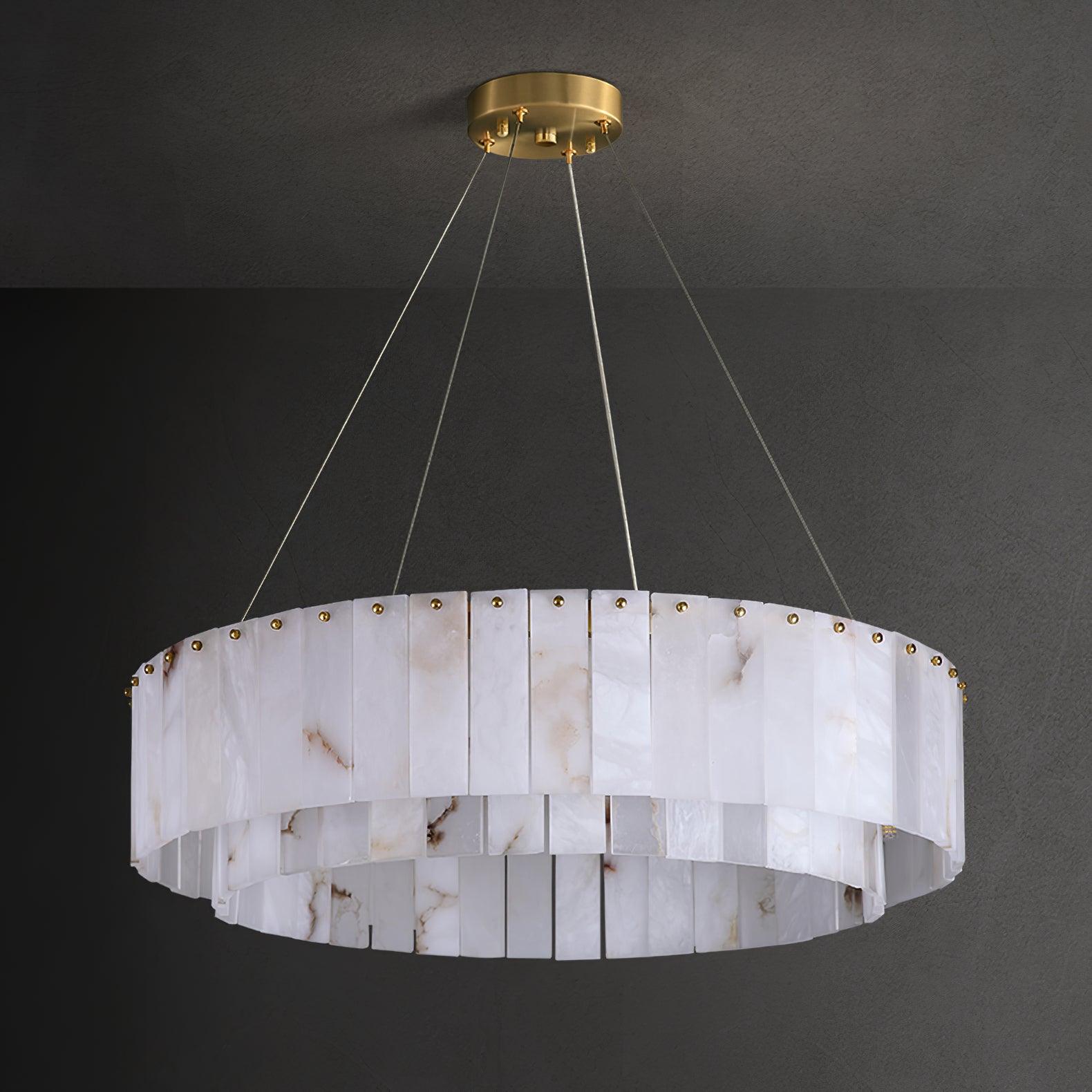 Dovin Alabaster Round Pendant Light-Neutral Decor