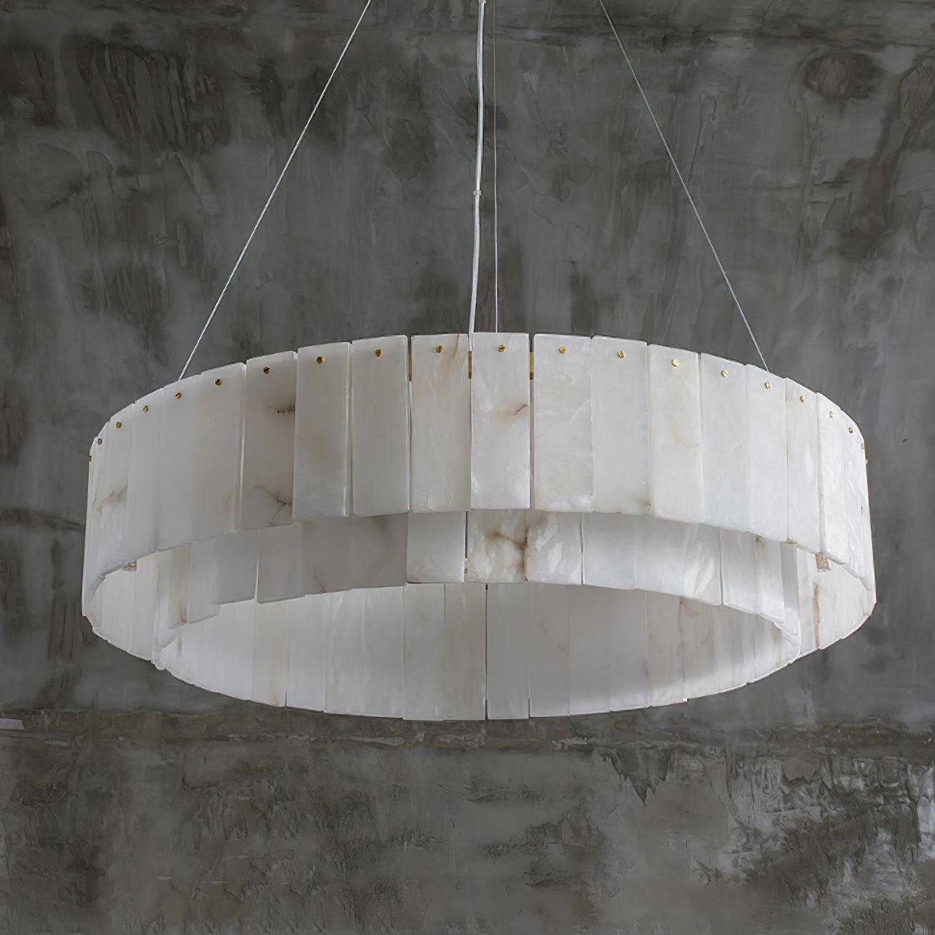 Dovin Alabaster Round Pendant Light-Neutral Decor